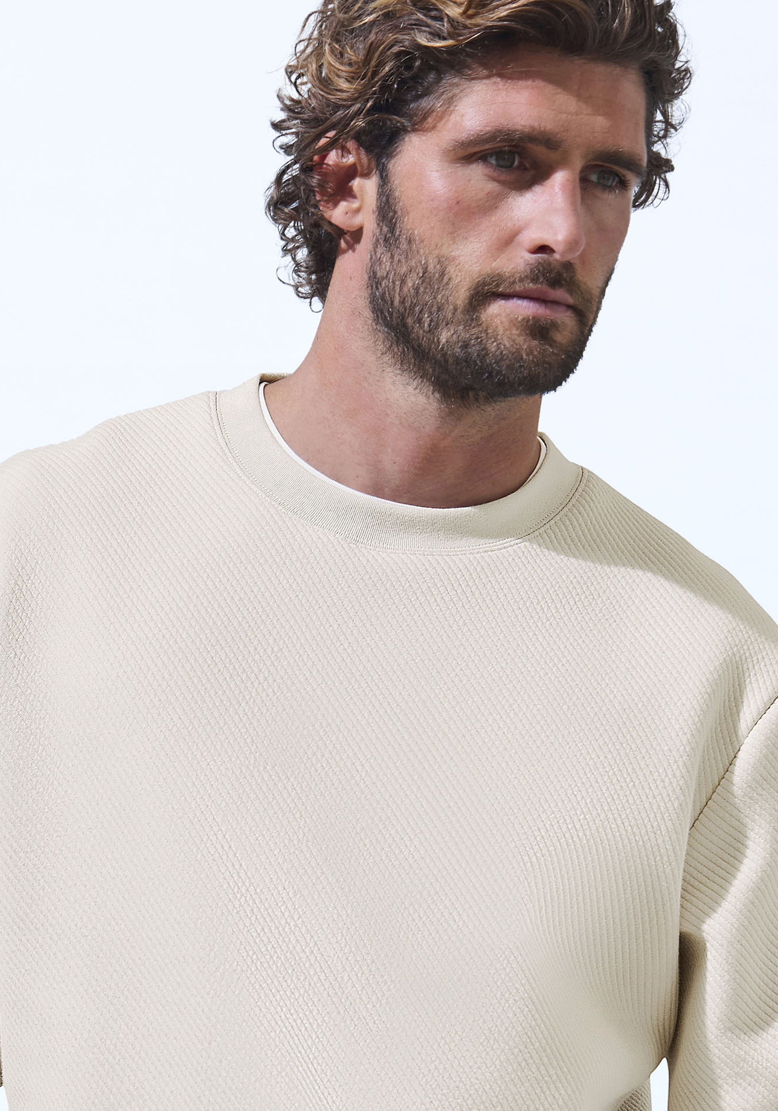 Thumbnail - John Devin Sweatshirt, Langarm, Pullover mit Struktur, Rundhals, Baumwollmischung