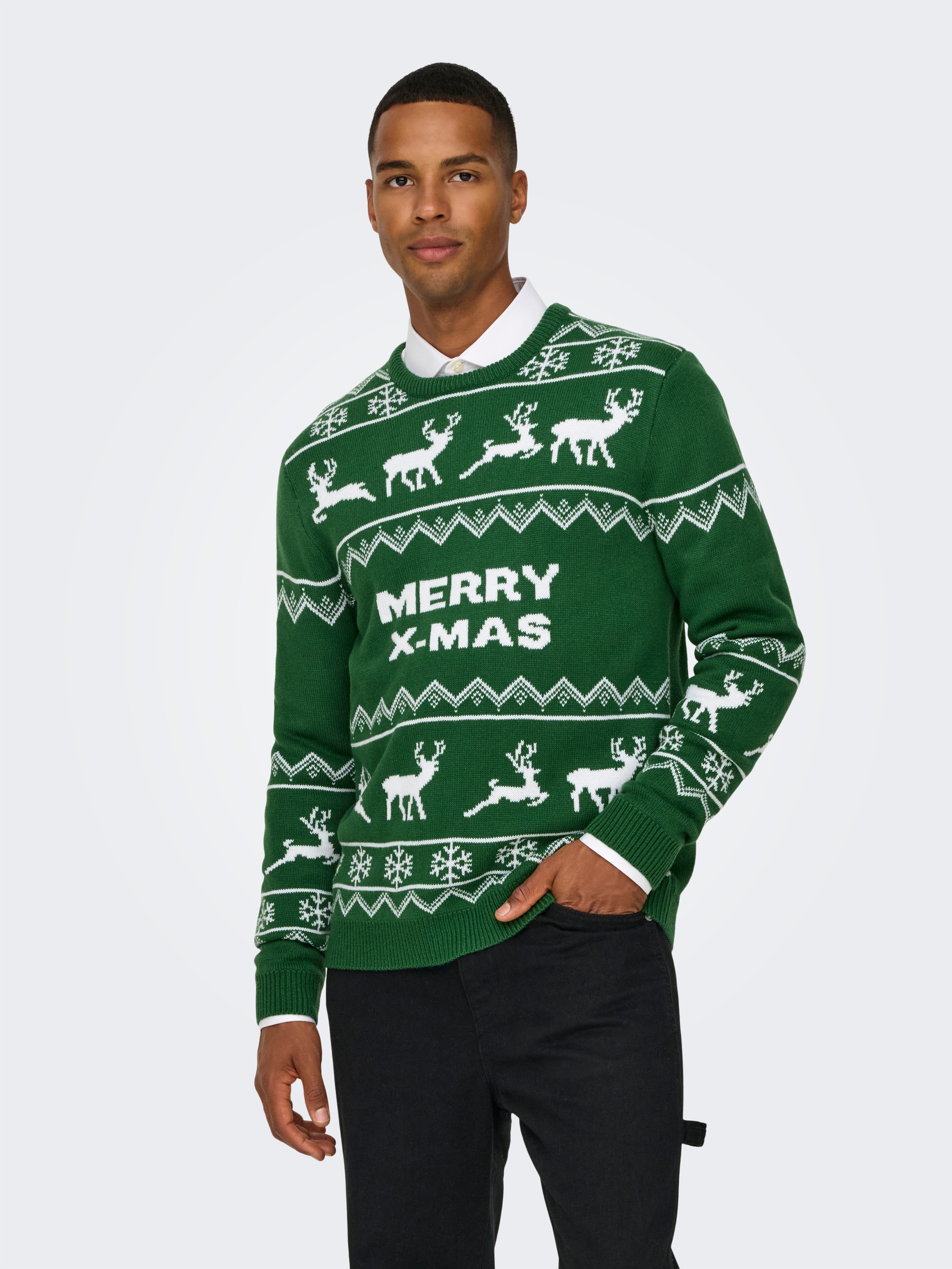 ONLY & SONS Strickpullover "ONSXMAS REG 5 ALLOVER CREW KNIT" günstig online kaufen