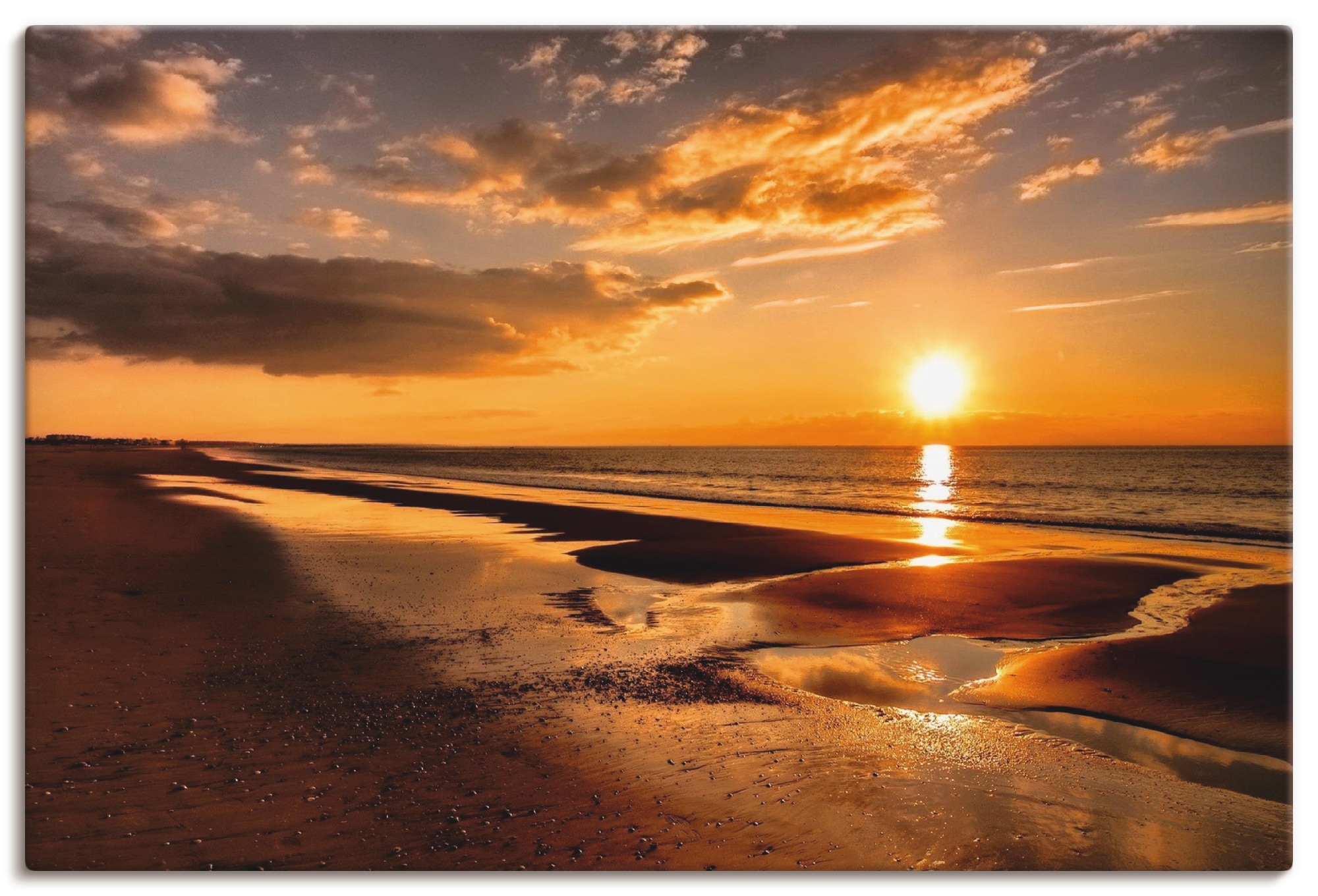 Artland Leinwandbild "Sonnenuntergang am Mittelmeer" Strand 1 Stk. tlg. als günstig online kaufen