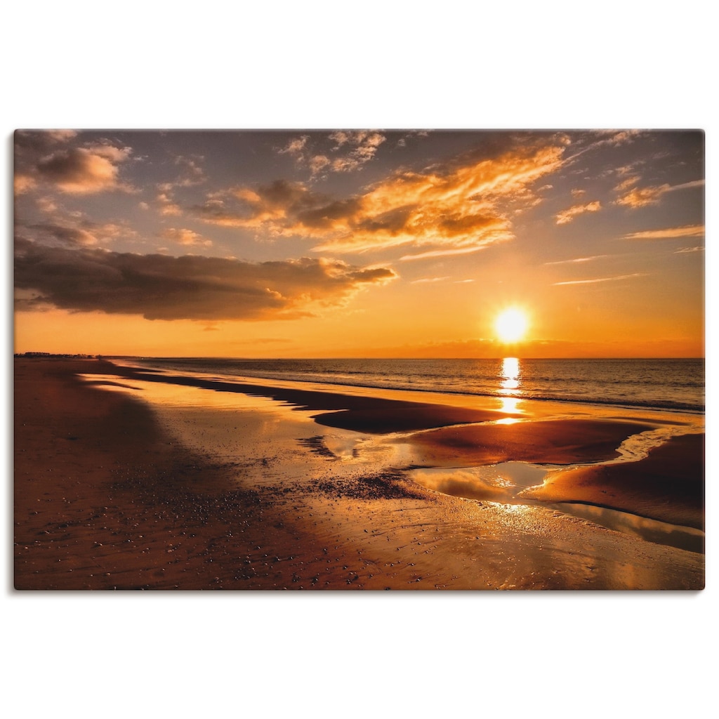 Artland Wandbild »Sonnenuntergang am Mittelmeer«, Strand, (1 St.)
