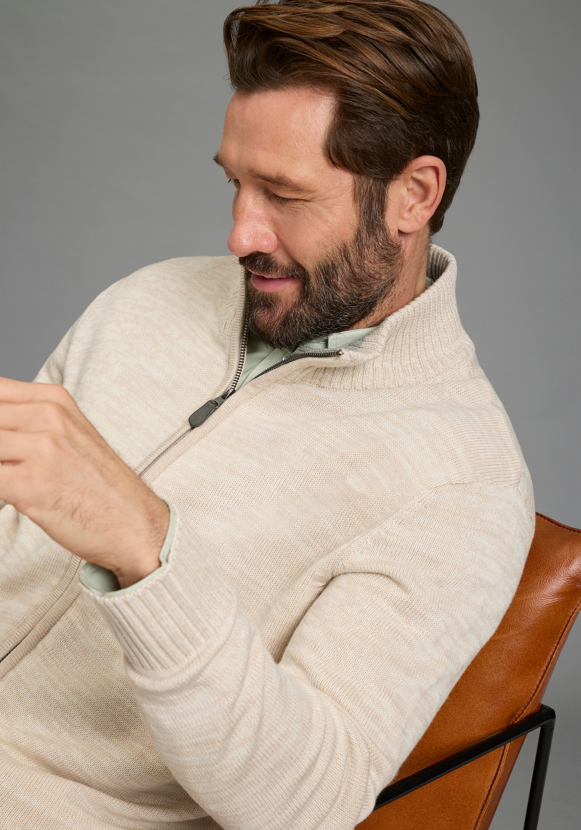 Mans World Strickjacke "neue Farben" aus Baumwollmischung günstig online kaufen