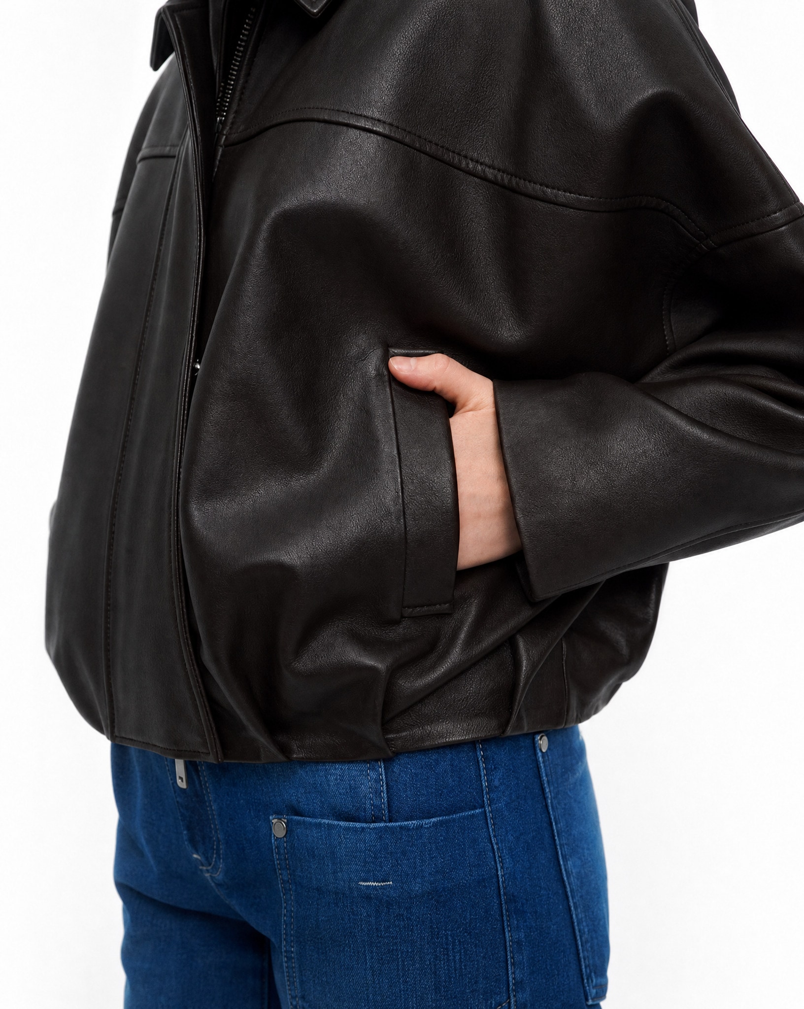 Smith & Soul Lederjacke ohne Kapuze