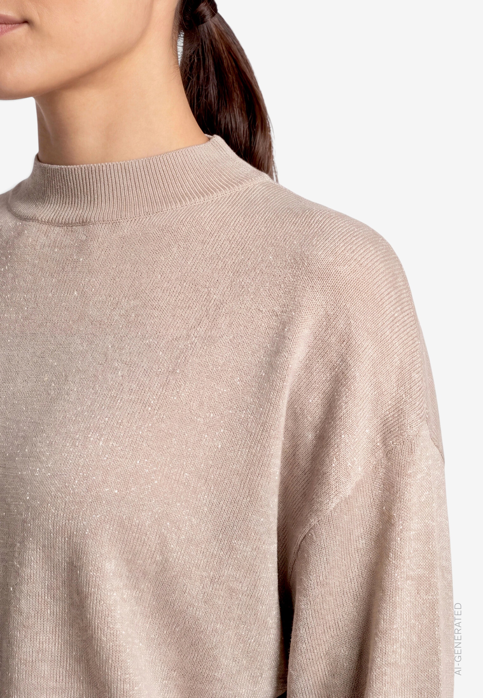 Zero Stehkragenpullover mit Glitzergarn