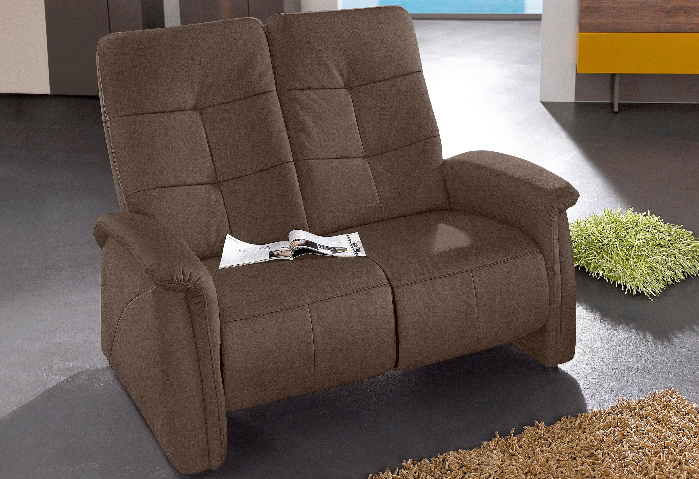 exxpo - sofa fashion "Tivoli, Kinosofa, bequem und komfortabel durch die Relaxfunktion" (2-sitzig), schmale Armlehnen