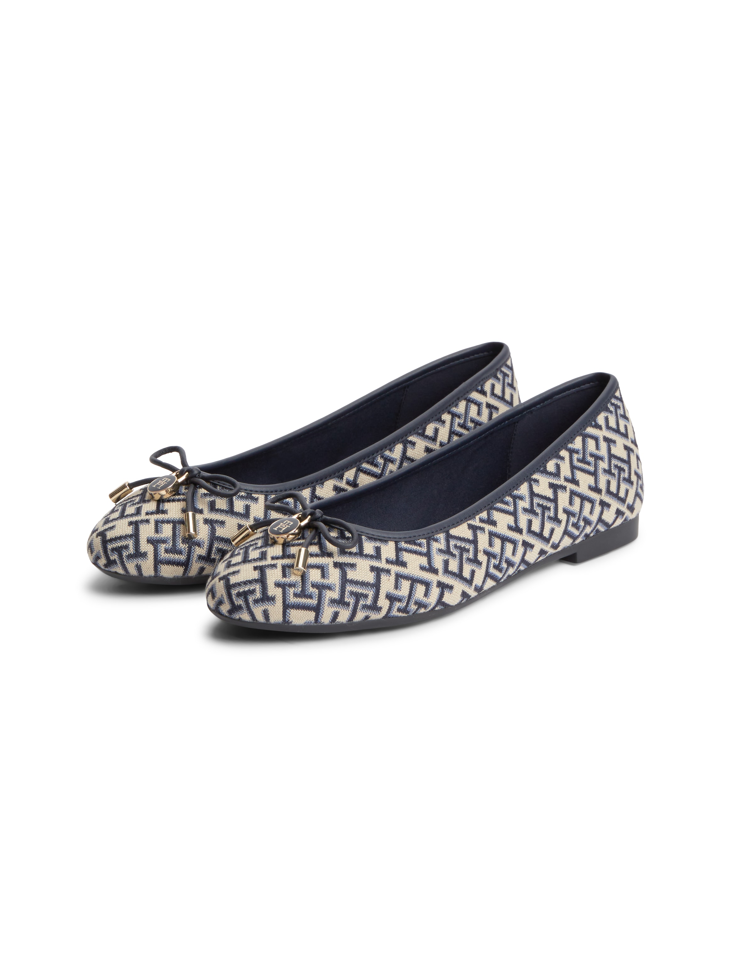 Tommy Hilfiger Ballerina "TH CHARM JACQUARD BALLERINA" Businessschuh, Schlupfschuh mit süßer Zierschleife