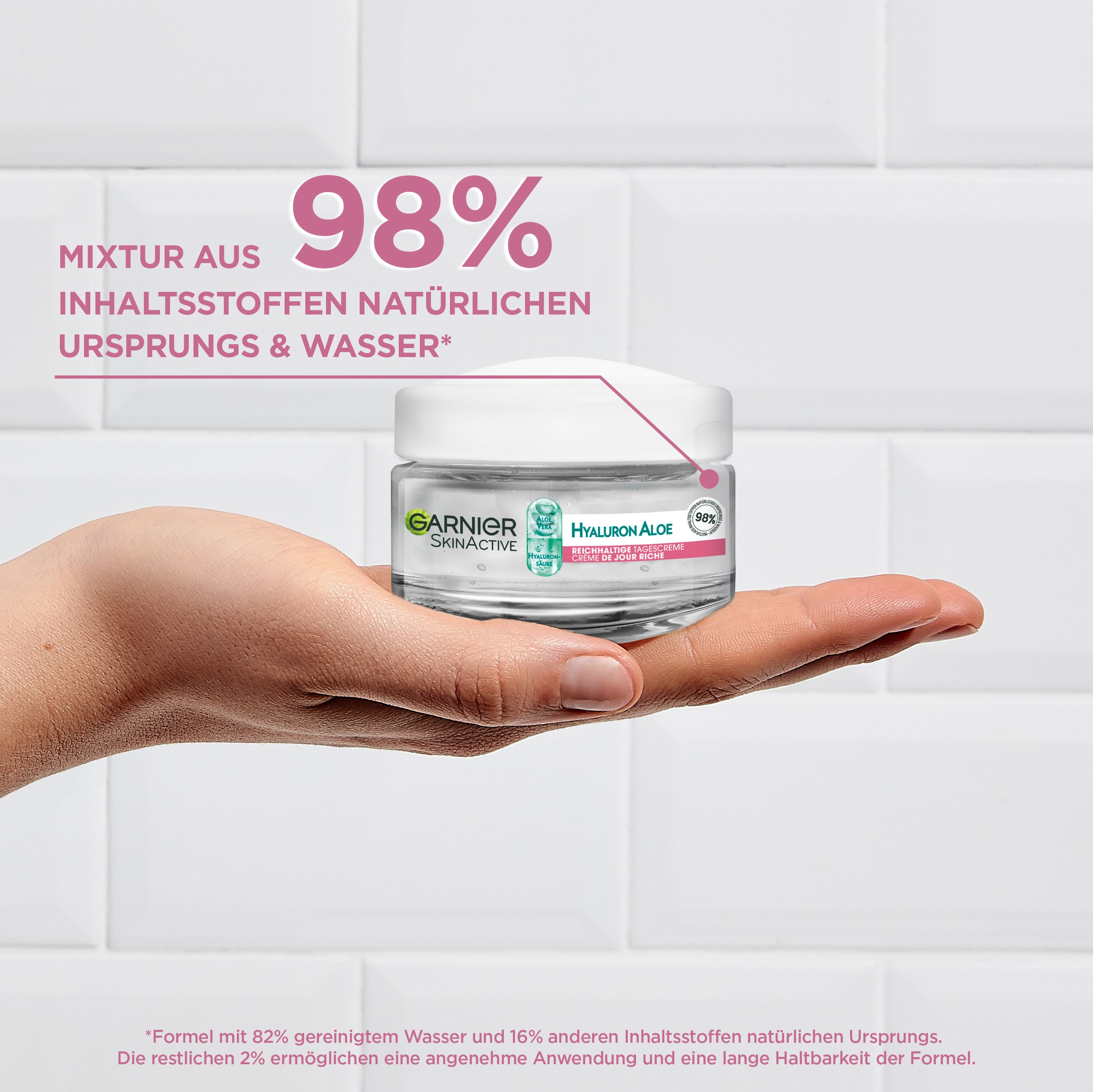 GARNIER Gesichtsgel »Garnier Hyaluron Aloe Reichhaltige Tagescreme«, mit hoher Wirksamkeit