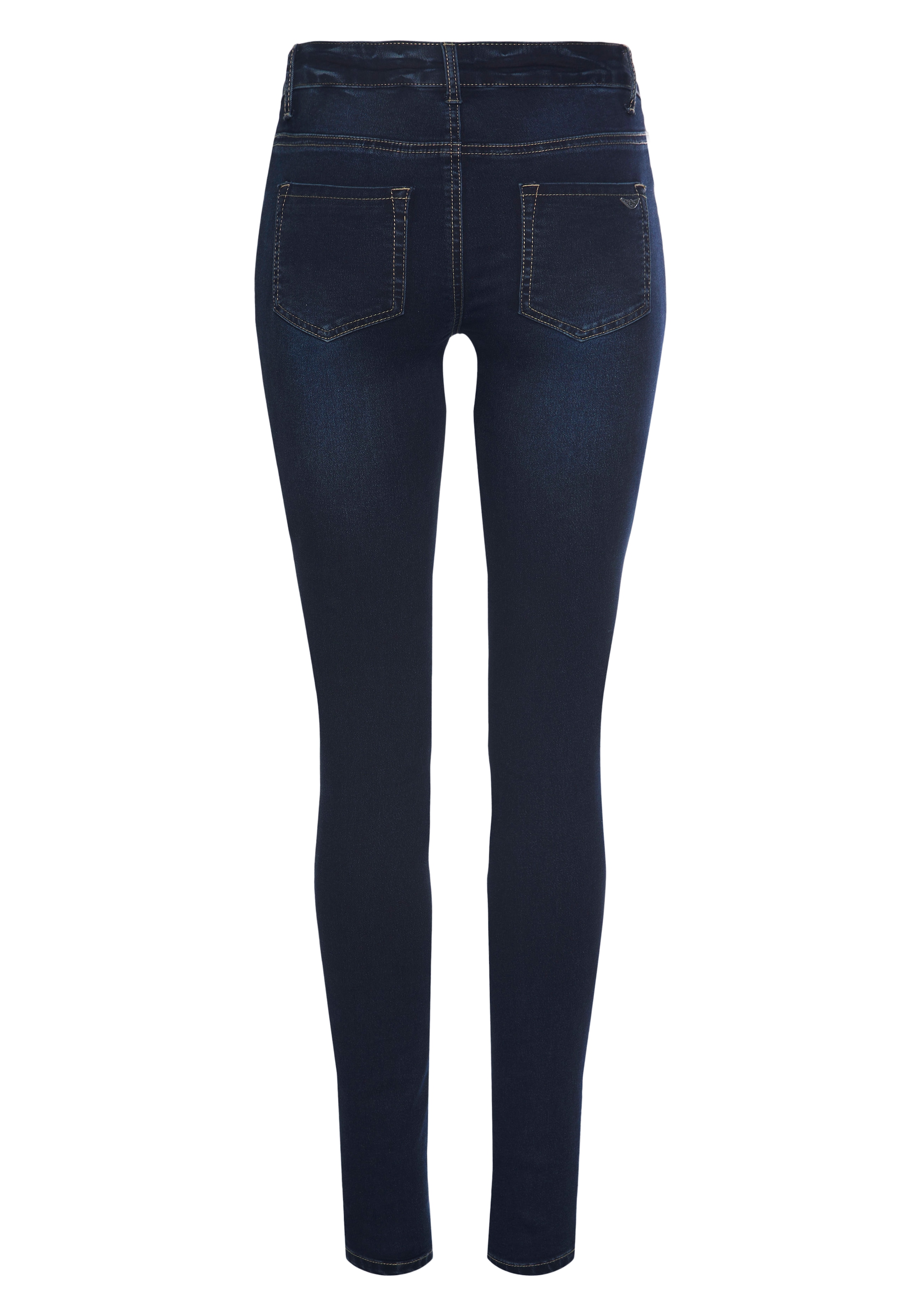 Arizona Skinny-fit-Jeans »Ultra Stretch«, skinny-fit, mit Used-Look-Crinkles, niedrige Leibhöhe