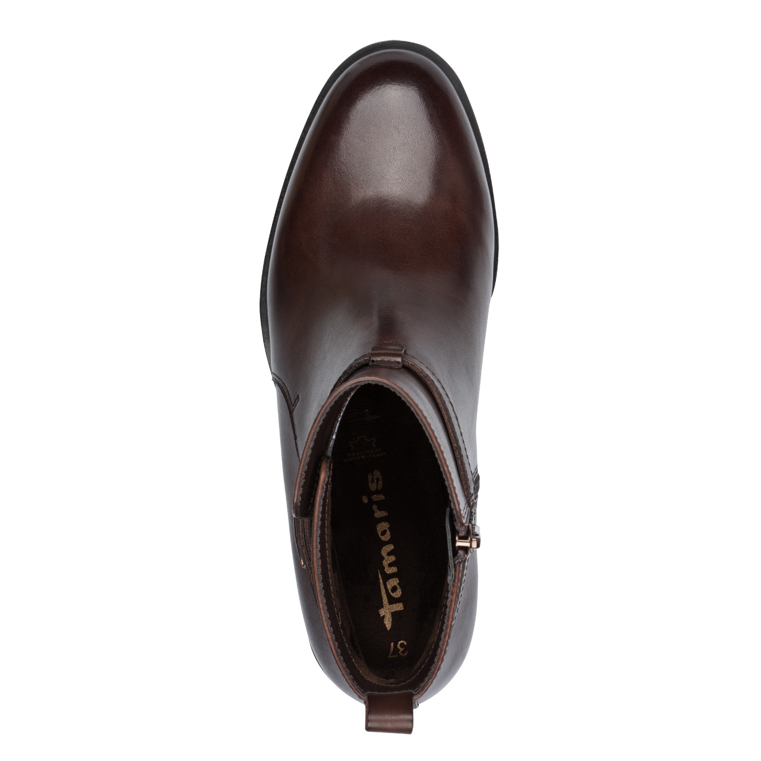 Tamaris Stiefelette, Blockabsatz, Businessschuh, Ankleboots mit T-Logoverszierung
