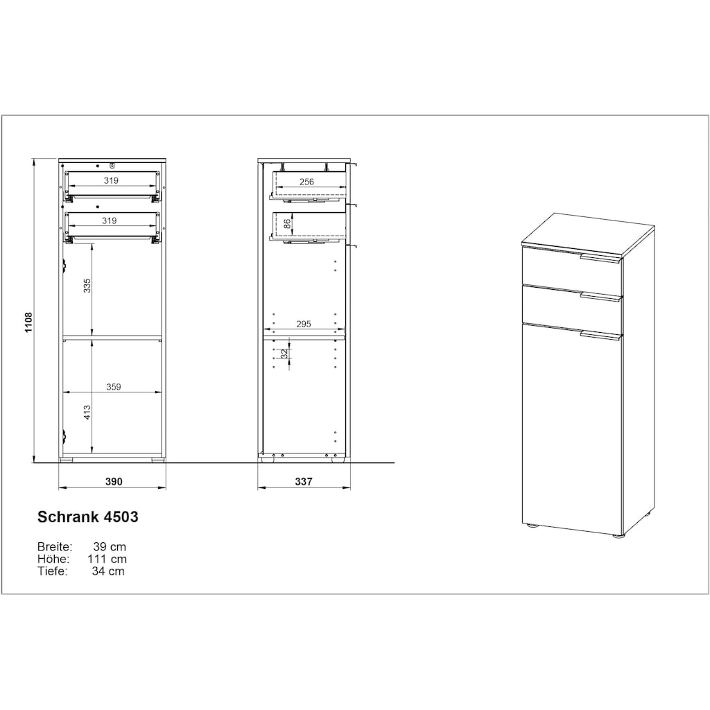 andas Midischrank »Majtum Schubladen und Tür mit Soft-Close-Funktion«, Höhe 112 cm, widerstandsfähige Oberfläche, Made in Germany