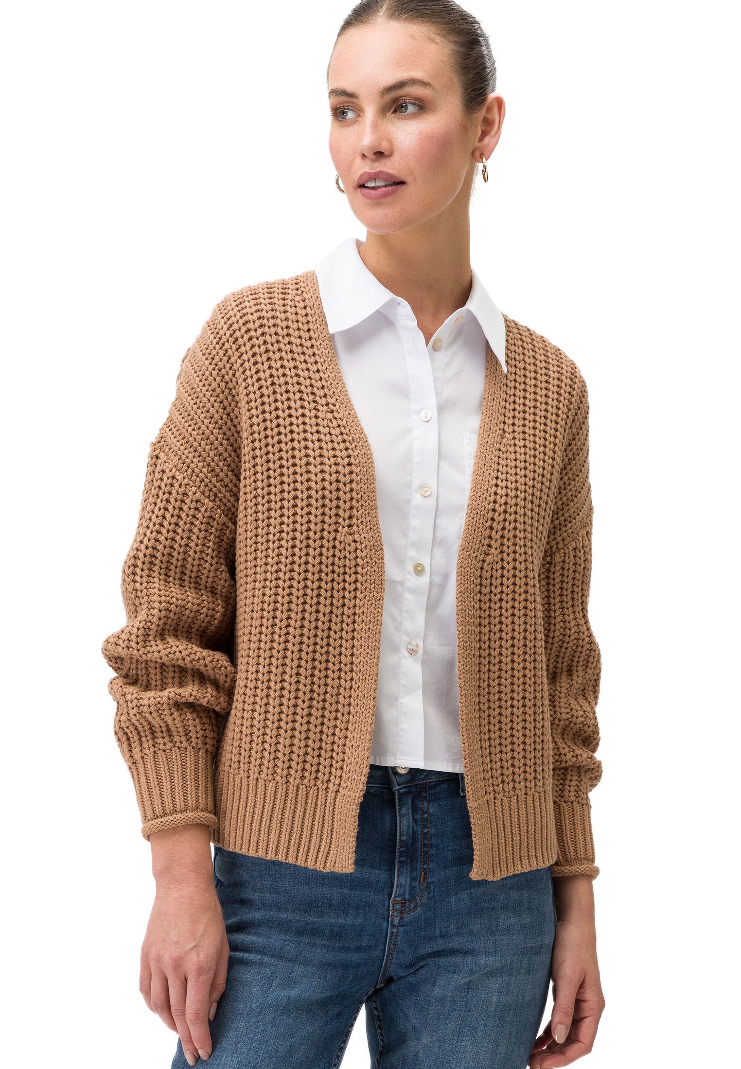 Zero Strickjacke »zero Strickjacke kurz Grobstrick«, Plain/ohne Details