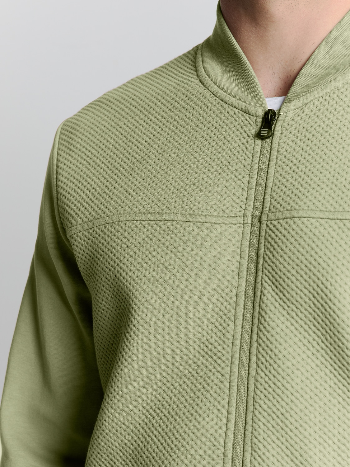 NO EXCESS Sweater »No Excess Jacquard sweatshirt mit Vollreißverschluss«