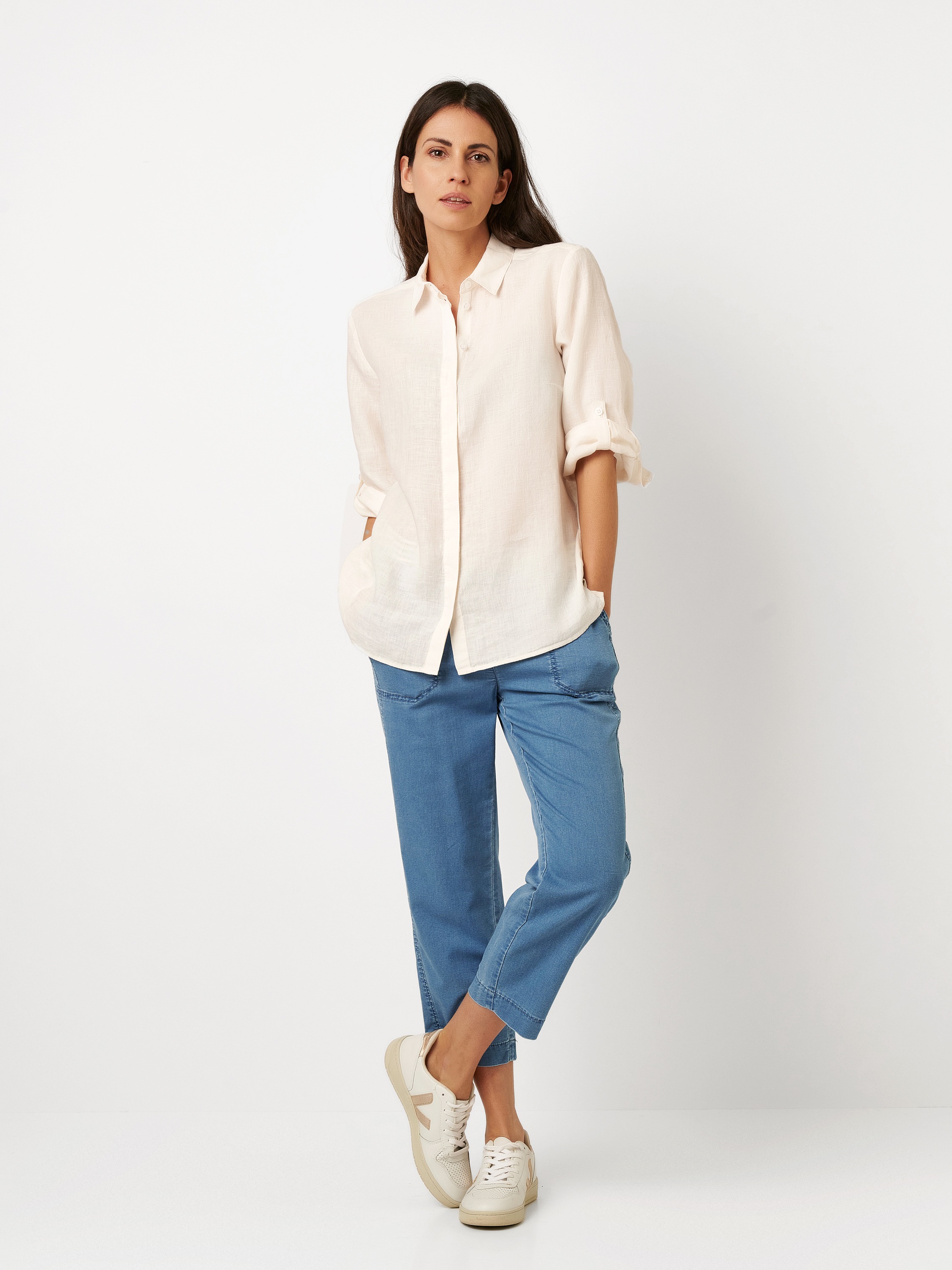 Toni Clay 3/4 Sleeve Linen Blouse 3