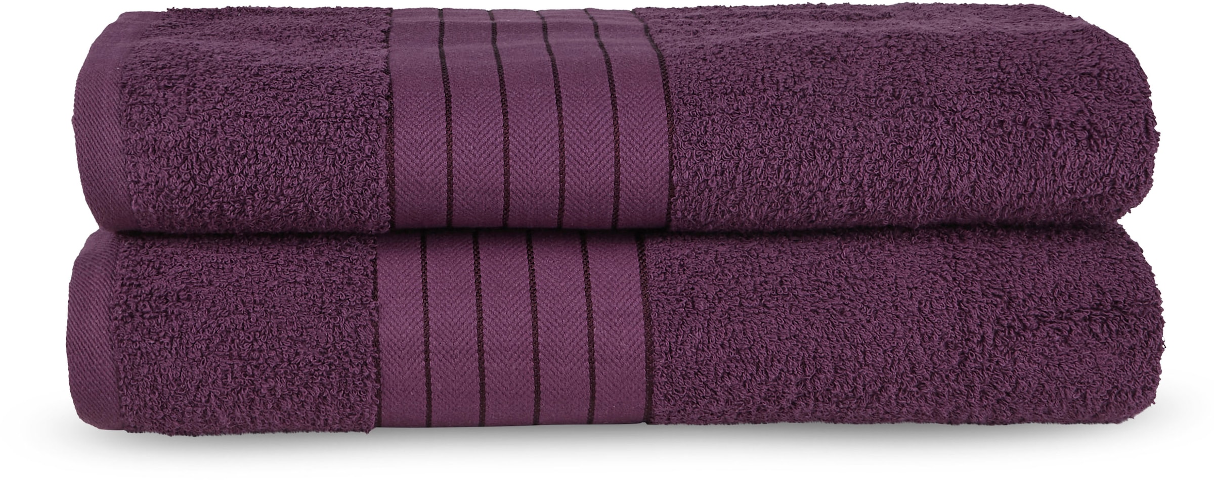 good morning Badetuch "Uni Towels", (2 St., 2er Set Badetücher 70 x 140 cm), Baumwolle, Walkfrottee, Bordüre, 500 GSM, W