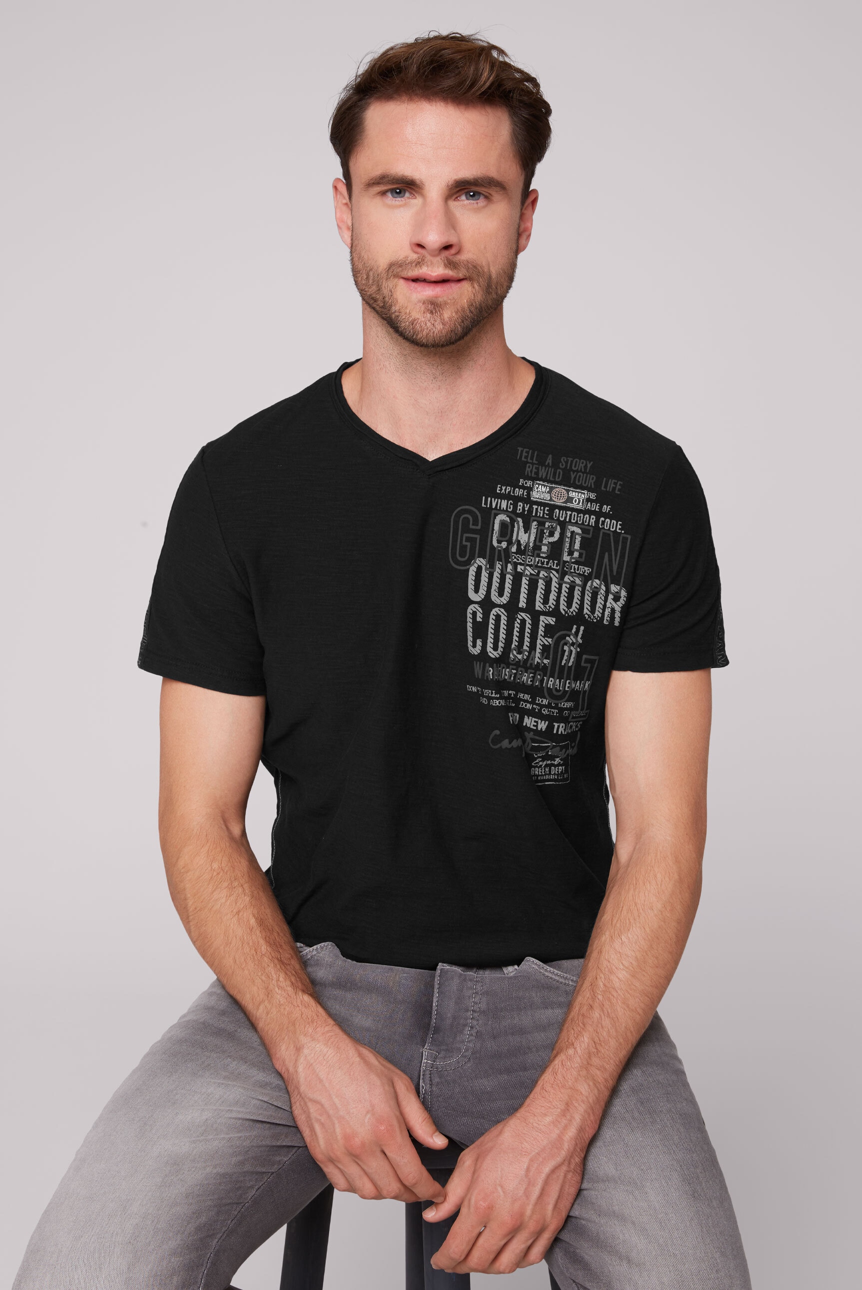 CAMP DAVID V-Shirt, aus Baumwolle günstig online kaufen