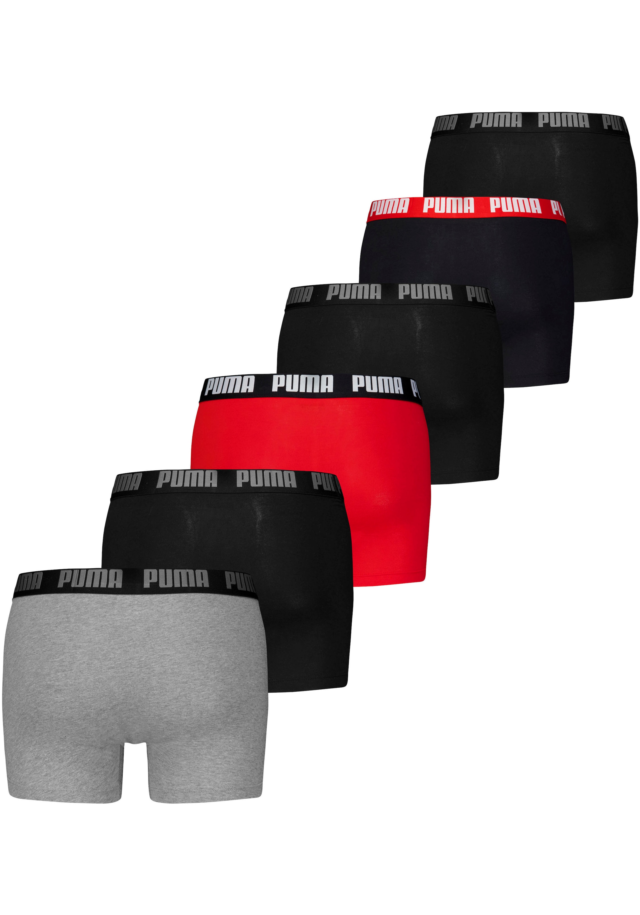 PUMA Boxershorts »PUMA MEN EVERYDAY BOXER 6P ECOM«, (6er Pack), Elastischer Logobund, Stretchmaterial, ohne Eingriff