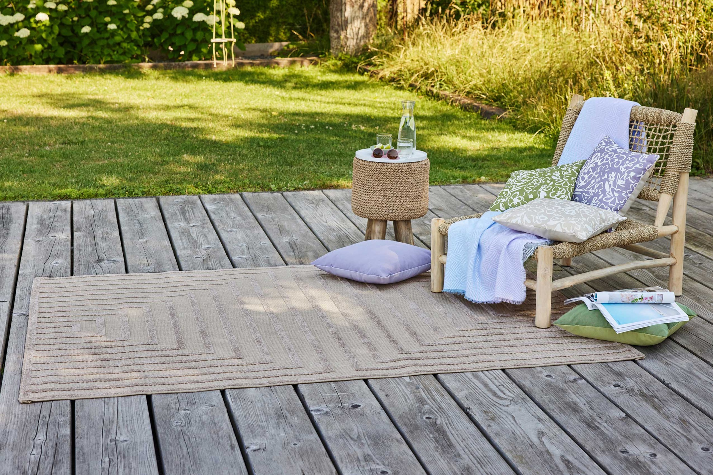 Esprit Outdoorteppich »Carolina  ESP-54227«, rechteckig, 6 mm Höhe, mit Hoch-Tief-Effekt, modern, robust, pflegeleicht, Terrasse, Küche