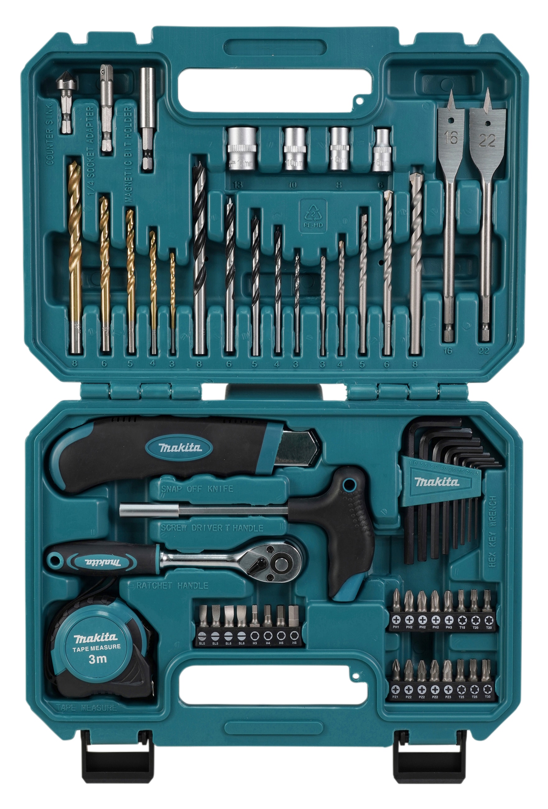 Makita Werkzeugset »»E-15095««, 60-tlg., inkl. Aufbewahrungskoffer