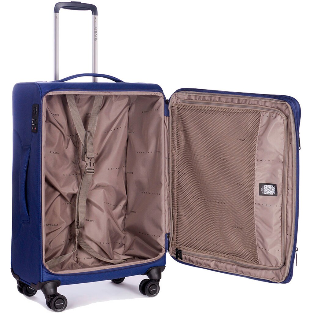 Stratic Weichgepäck-Trolley »Stratic Light + M, dark blue«, 4 Rollen