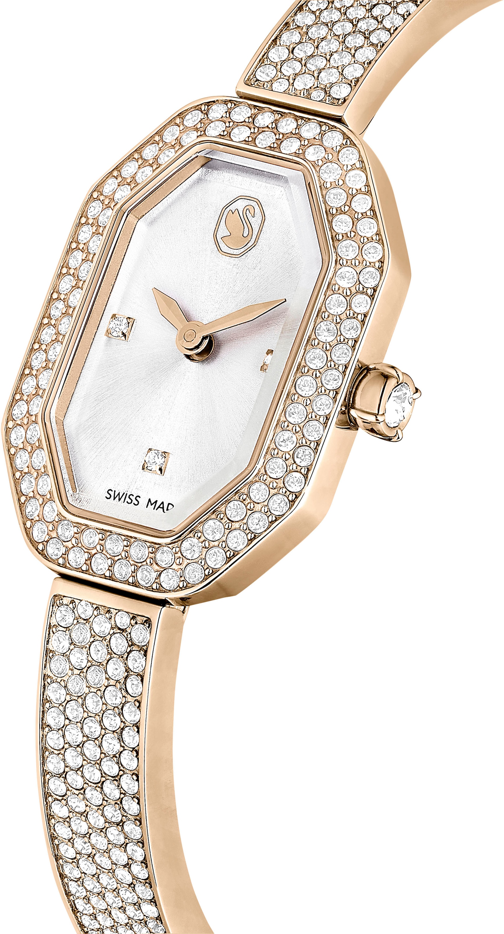 Swarovski Quarzuhr »DEXTERA BANGLE«, Armbanduhr, Damenuhr, Swarovski-Kristalle, Swiss Made