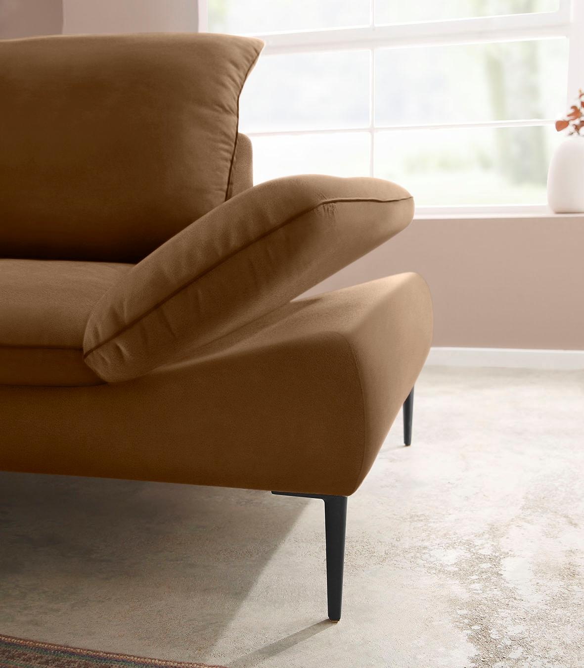 W.SCHILLIG Ecksofa »enjoy&MORE, Designsofa, elegant und bequem, L-Form«, Sitztiefenverstellung, Füße schwarz pulverbeschichtet, Breite 294 cm
