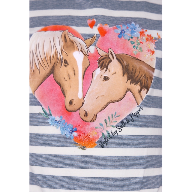 Jerseykleid AND Pferde online SALT mit PEPPER Glitzerprint »Spring BAUR | kaufen Bloom«,