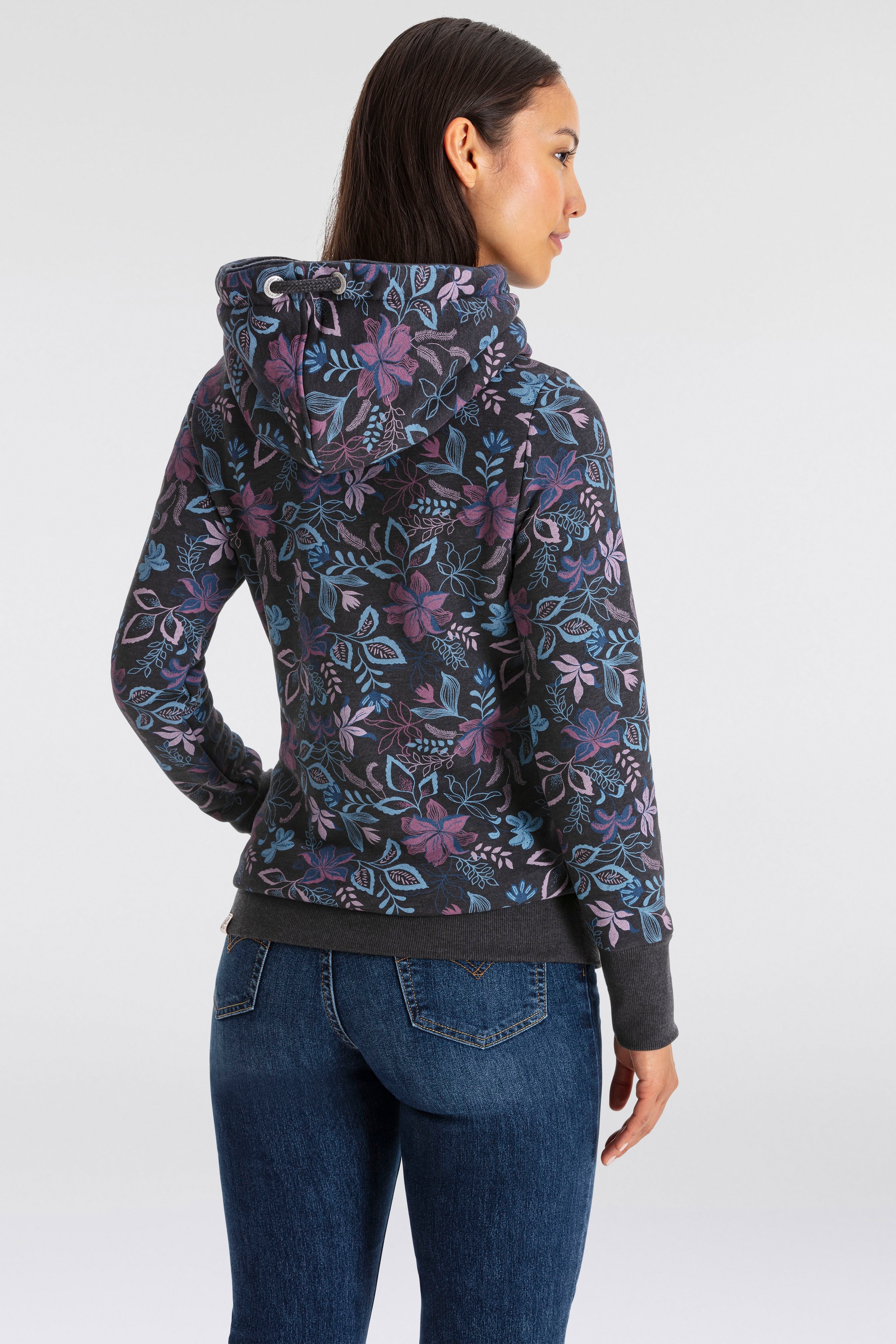 Ragwear Sweater "GRIPY FLOWERS O", Hoodie mit floralem All Over-Druck günstig online kaufen