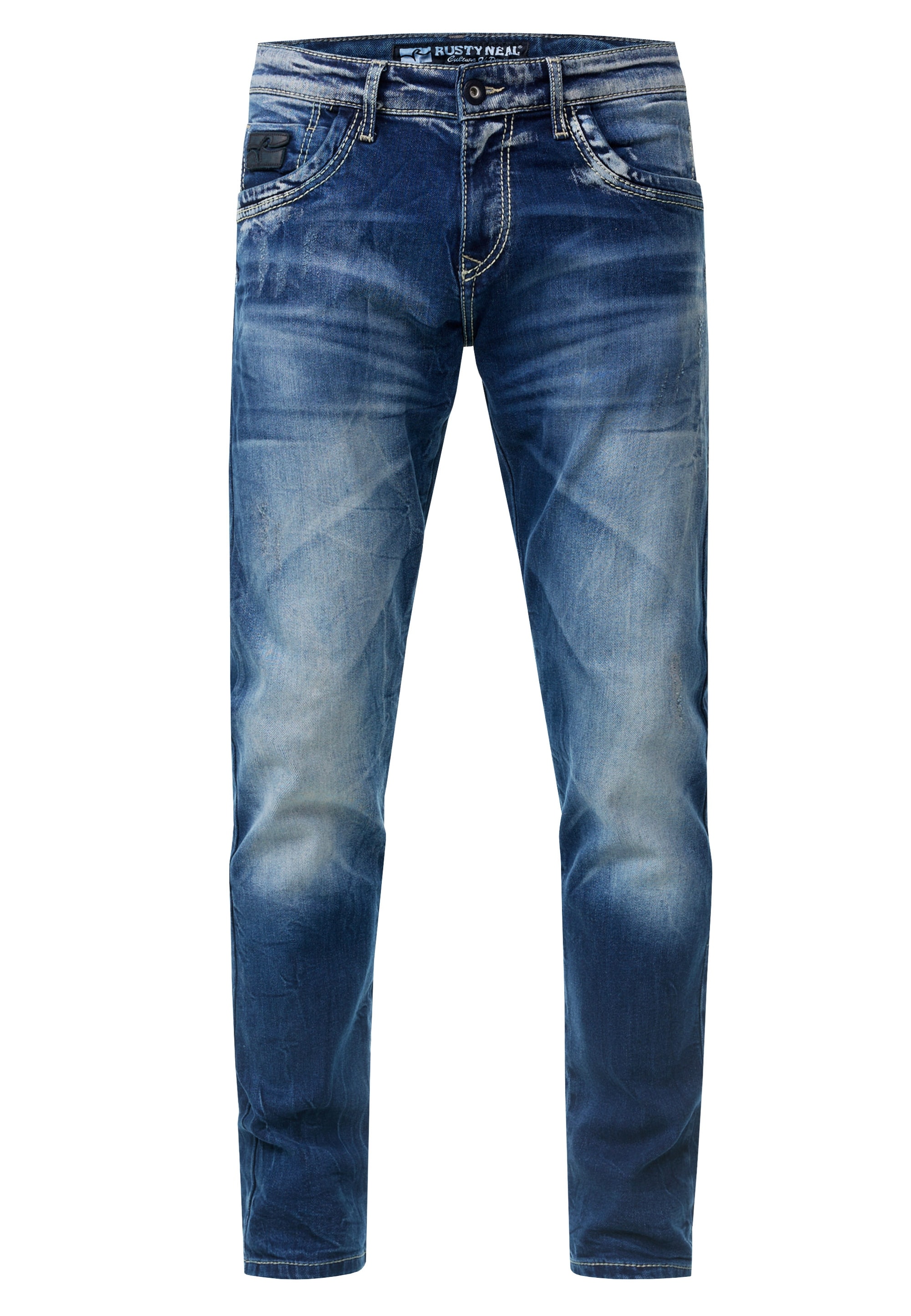 Rusty Neal Straight-Jeans »YAMATO«, mit farblich abgesetzten Nähten