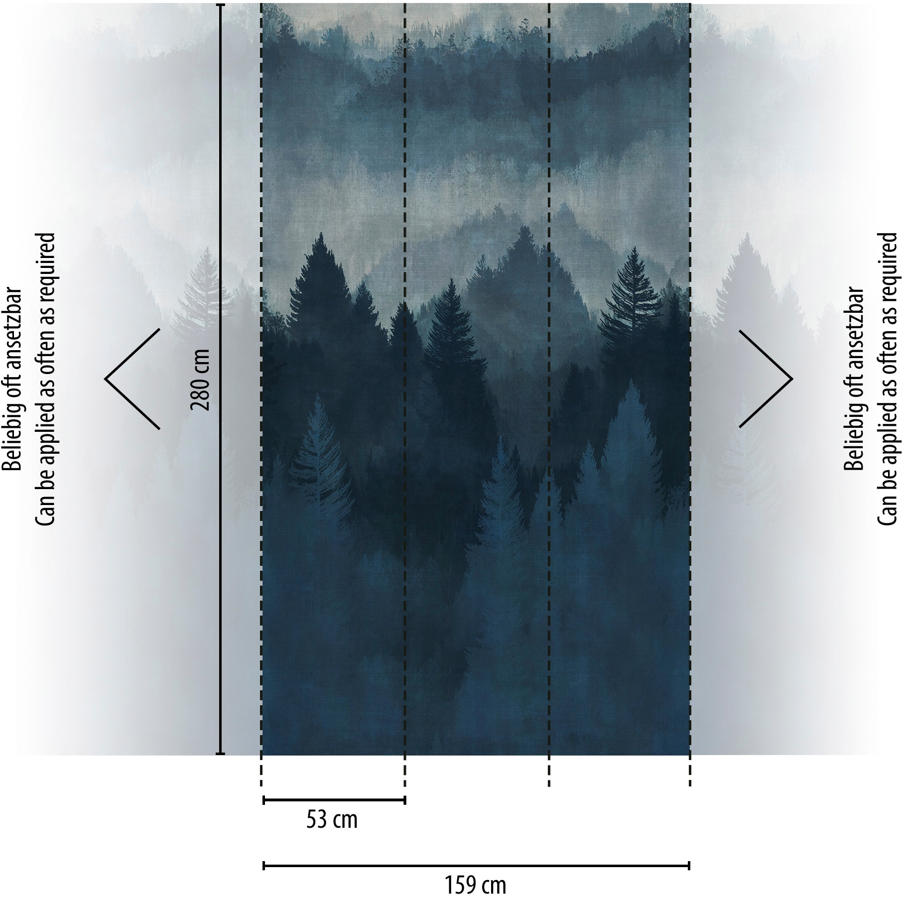 living walls Fototapete »The Wall 4 Eyecatcher – Atmosphärischer Wald Vlies-Fototapete« Motiv | matt | naturalistisch leicht strukturiert Atmosphärischer Wald mit atmosphärischer Tiefe