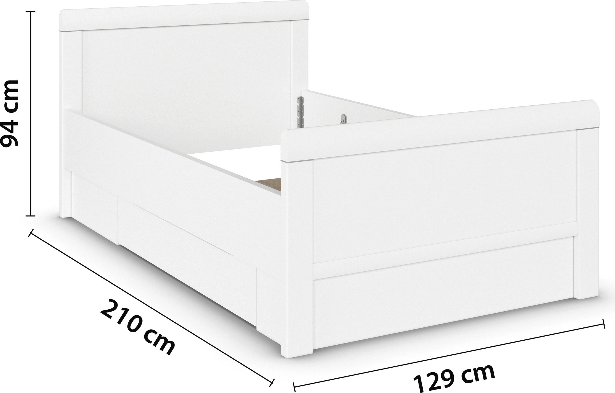 rauch Stauraumbett »Bett Einzelbett Stollenbett Bettkästen EVELYN«, in Komforthöhe mit Holzkopfteil sowie Schubladen MADE IN GERMANY