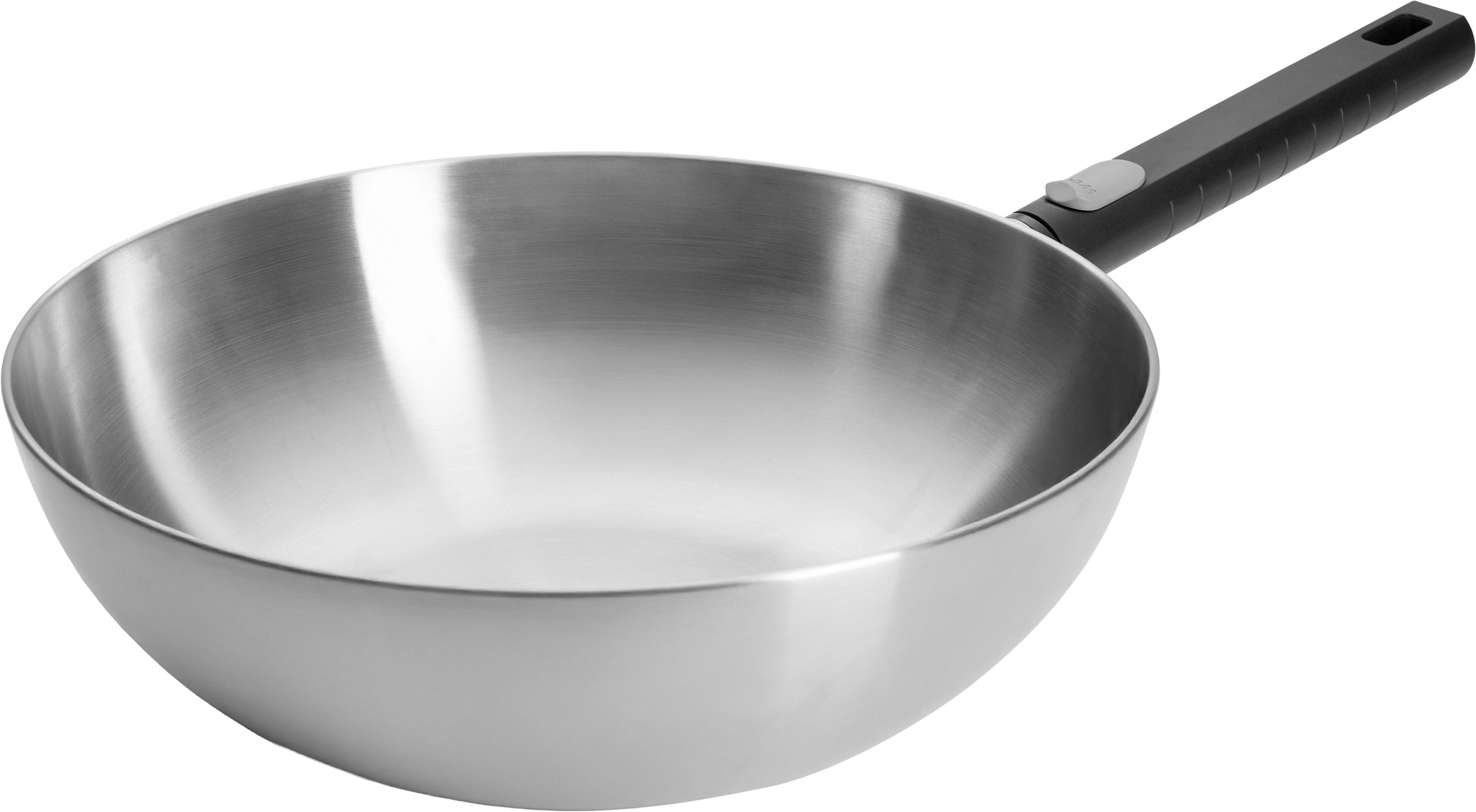 WOLL Wok "Logic Steel", Ø 30cm + Höhe 10cmsilberfarben, schwarz, Pfannen, 5-Schicht-Aufbau