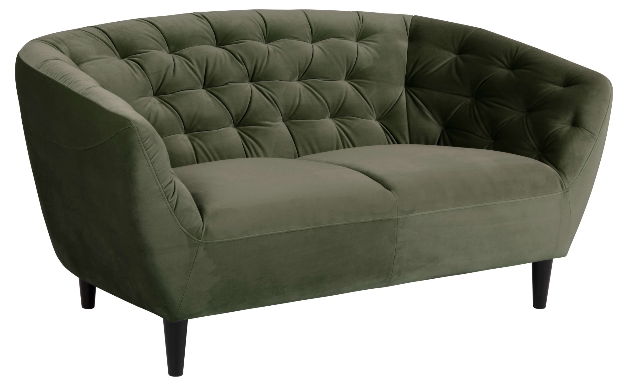 ACTONA GROUP 2-Sitzer »Ria Sofa, Couch, Doppelsofa, Loveseat,«, Samtstoff, Massivholz-Beine, Taschenfederkern, Tufting, mit Armlehnen