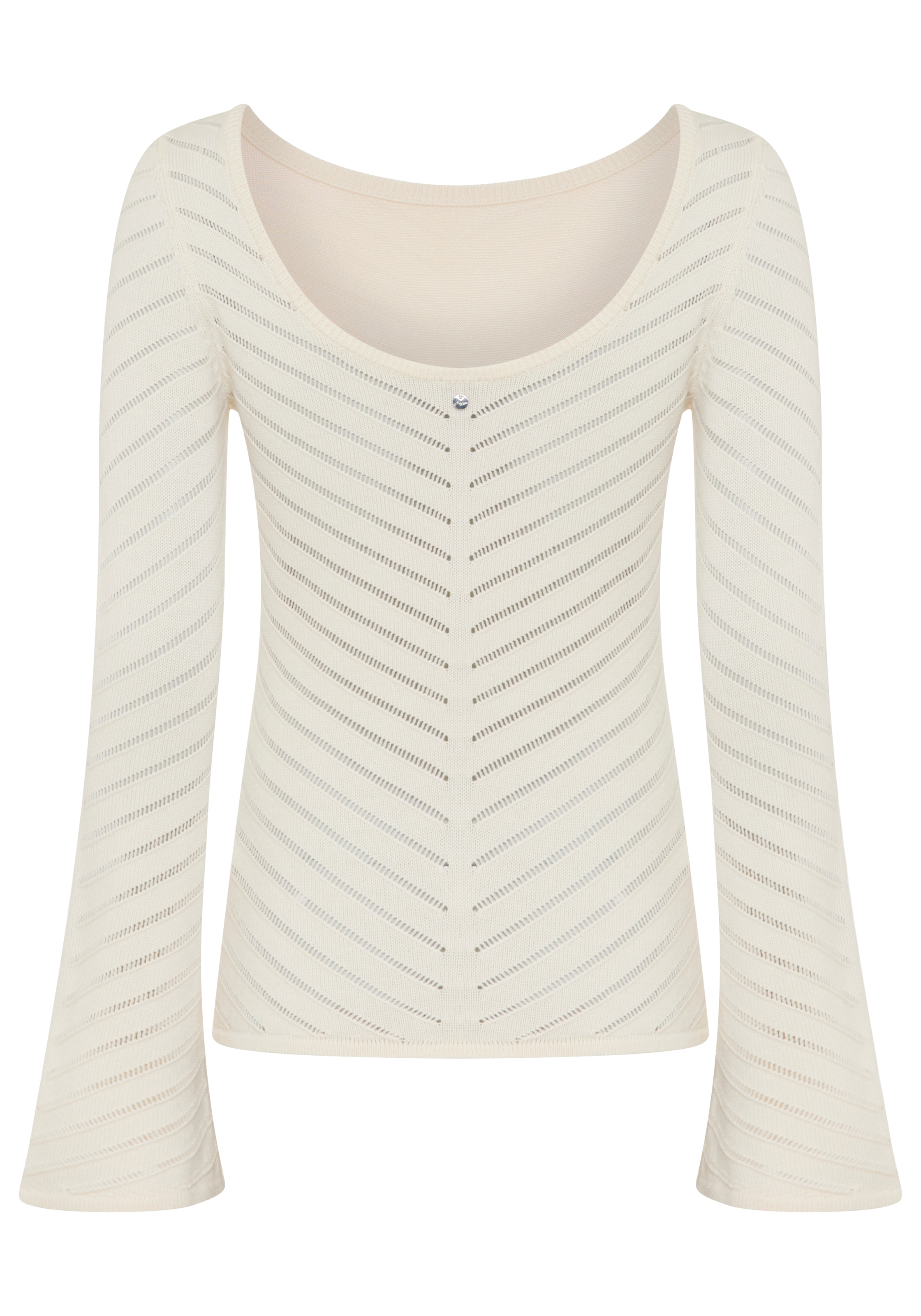 BOSS ORANGE Strickpullover »Falonina Premium Damenmode« mit feinem Lochstrickmuster in Zick-Zack Struktur