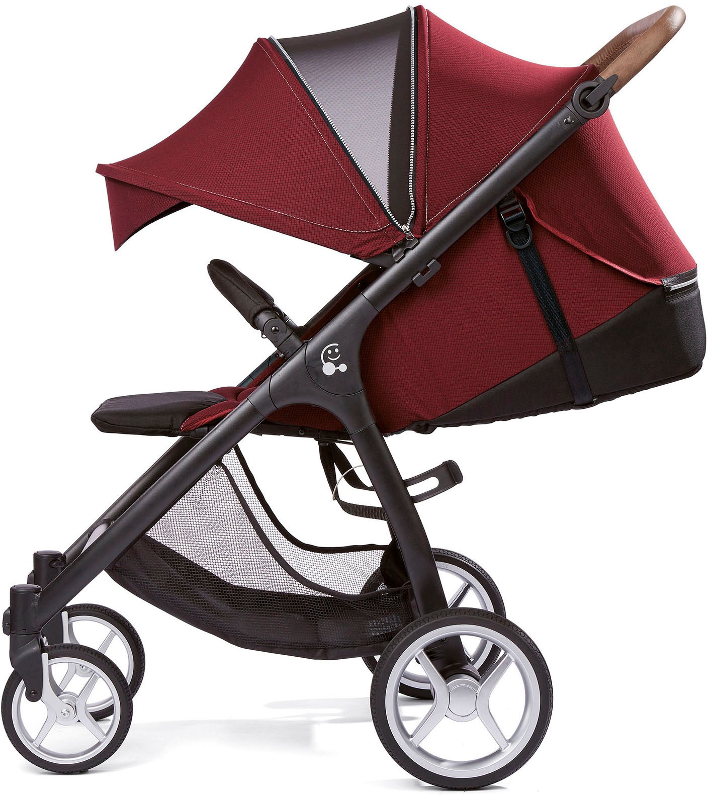 Gesslein Kinder-Buggy »Smiloo Happy +, schwarz/tabak, maroon rot«, mit Einhand-Faltmechanismus;