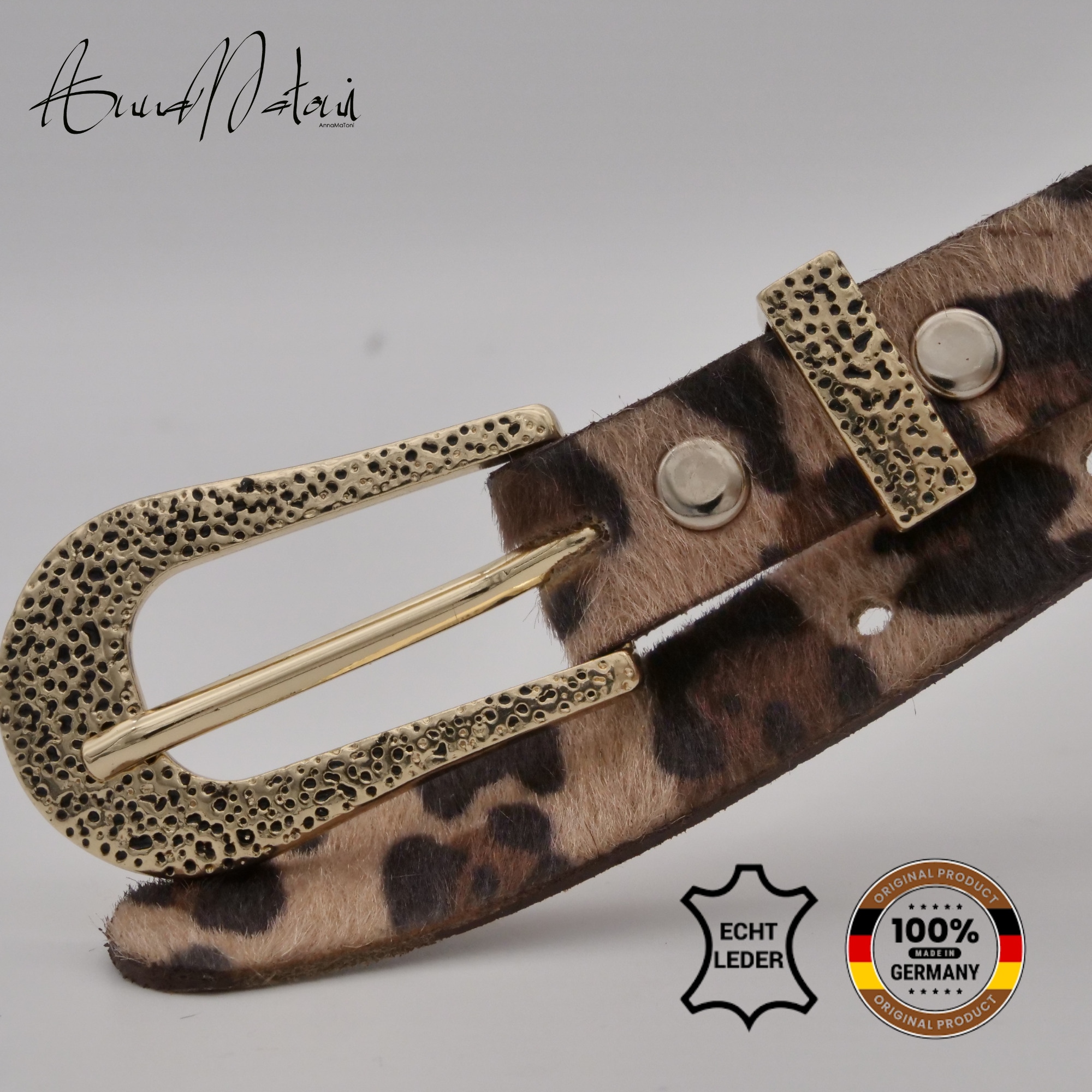 AnnaMatoni Ledergürtel »AnnaMatoni Damen Ledergürtel in hochwertigem Kunstfell in Leo«