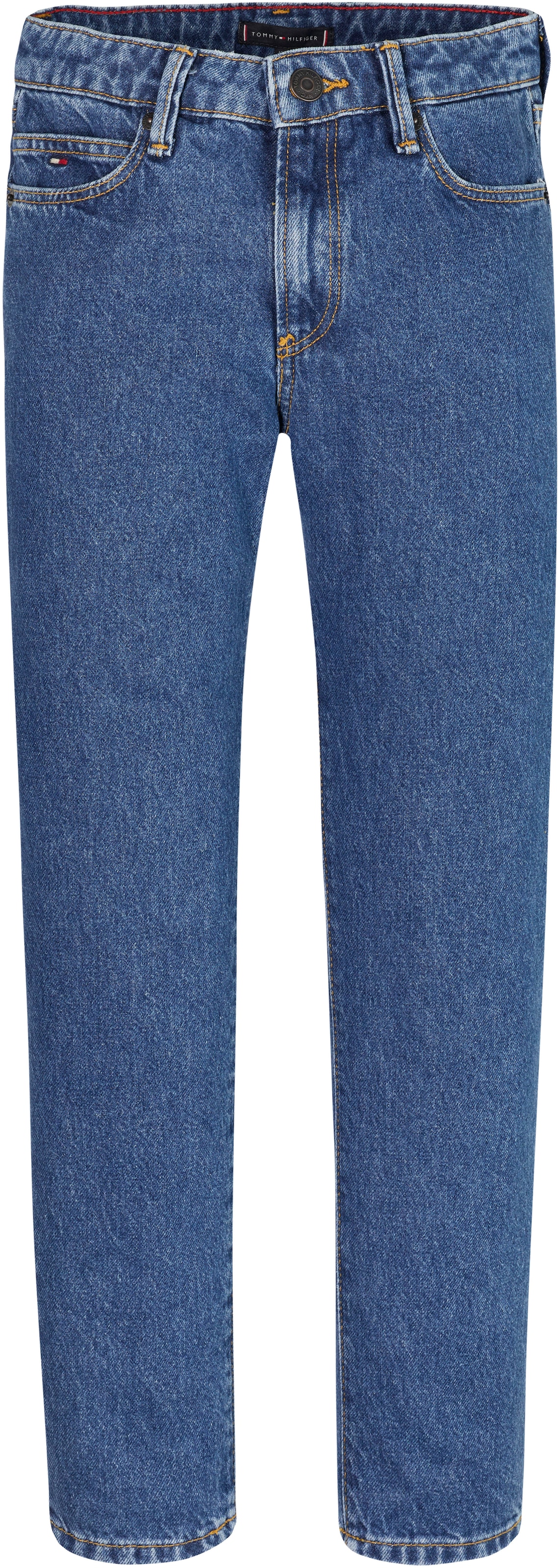 Tommy Hilfiger Stretch-Jeans »SKATER MID BLUE«, mit Leder-Brandlabel am ...