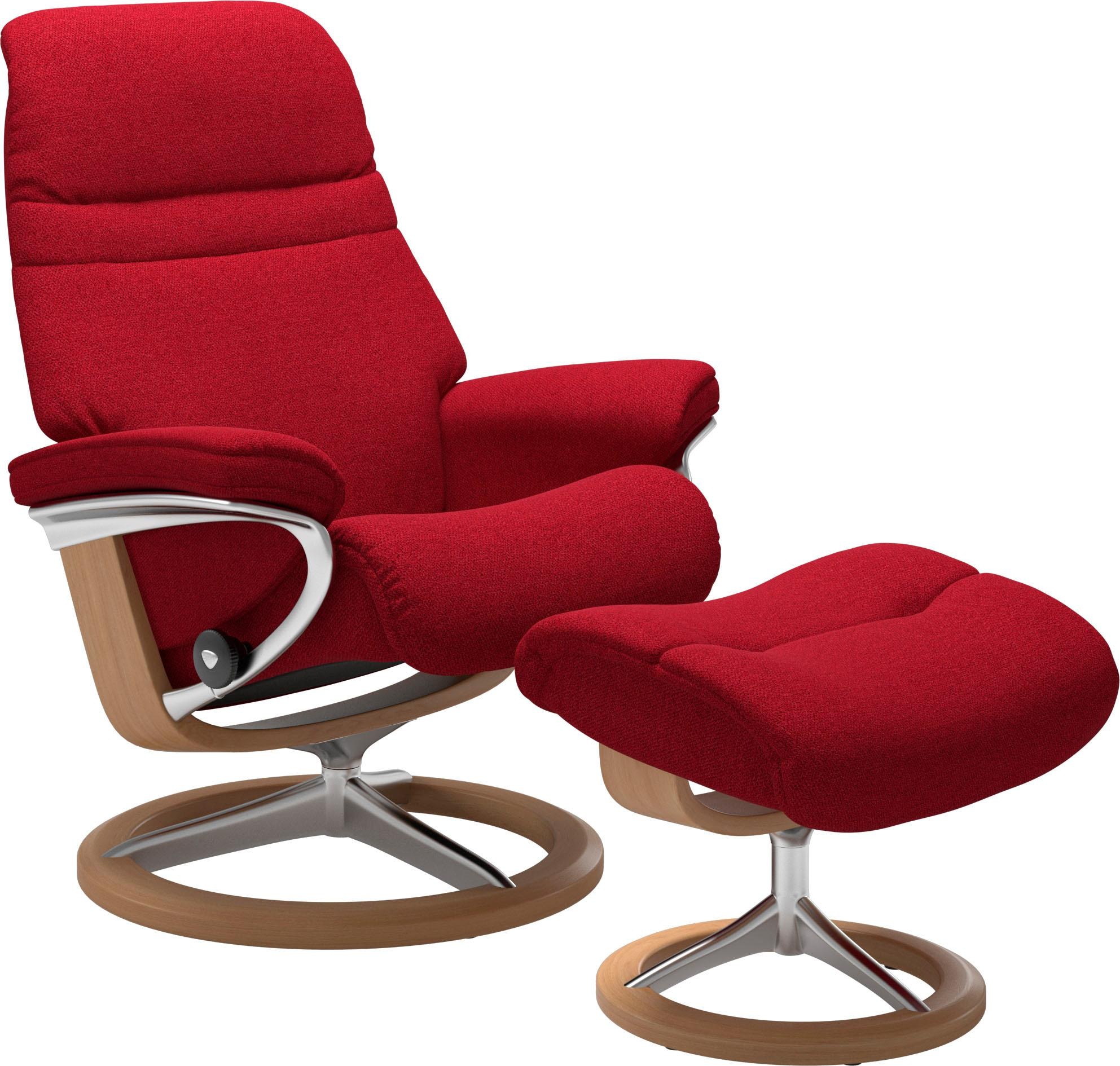 Stressless® Relaxsessel »Sunrise«, (Set, Relaxsessel mit Hocker), mit Signature Base, Größe M, Gestell Eiche