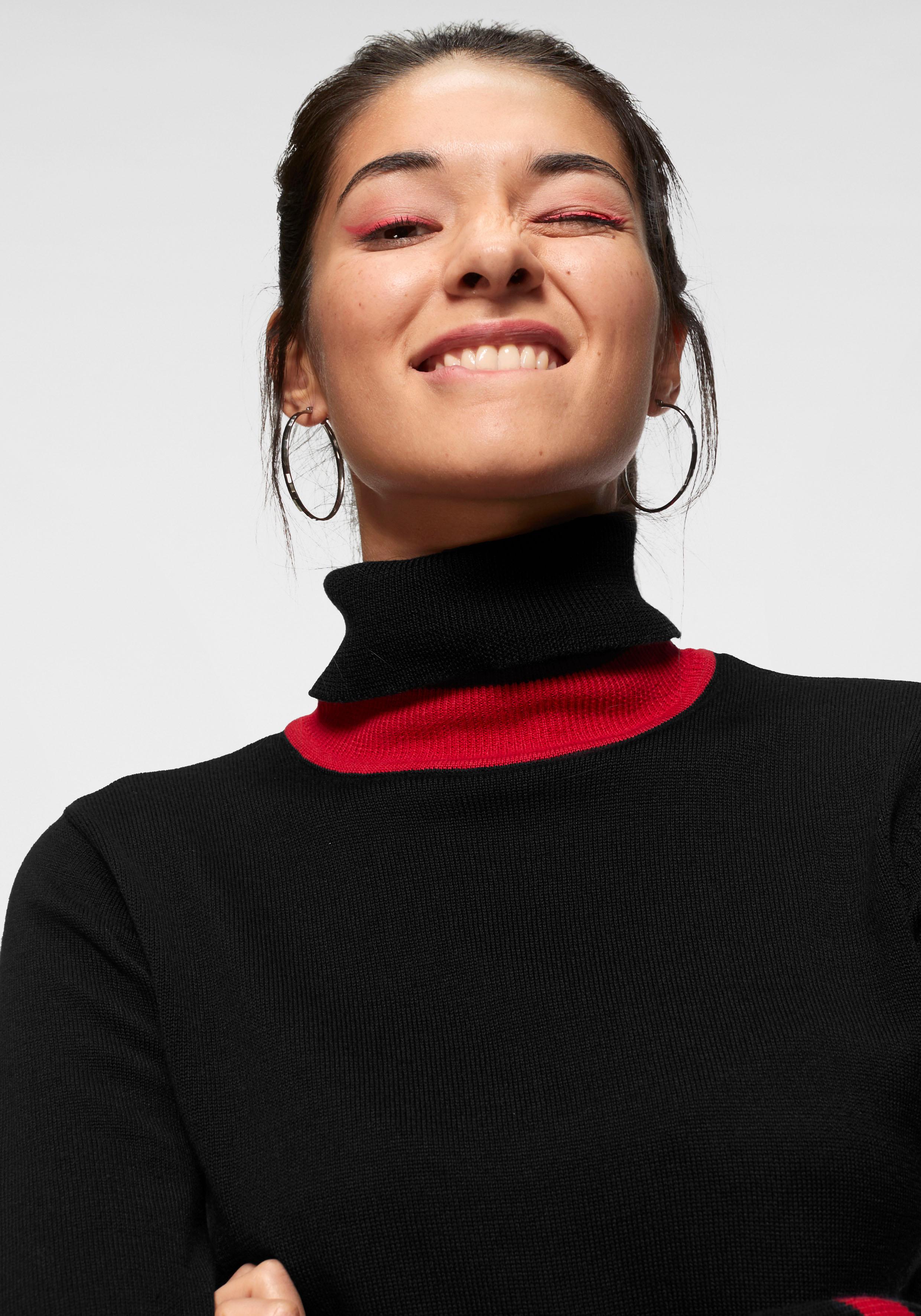 Thumbnail - AJC Rollkragenpullover Feinstrick mit trendy Kontraststreifen