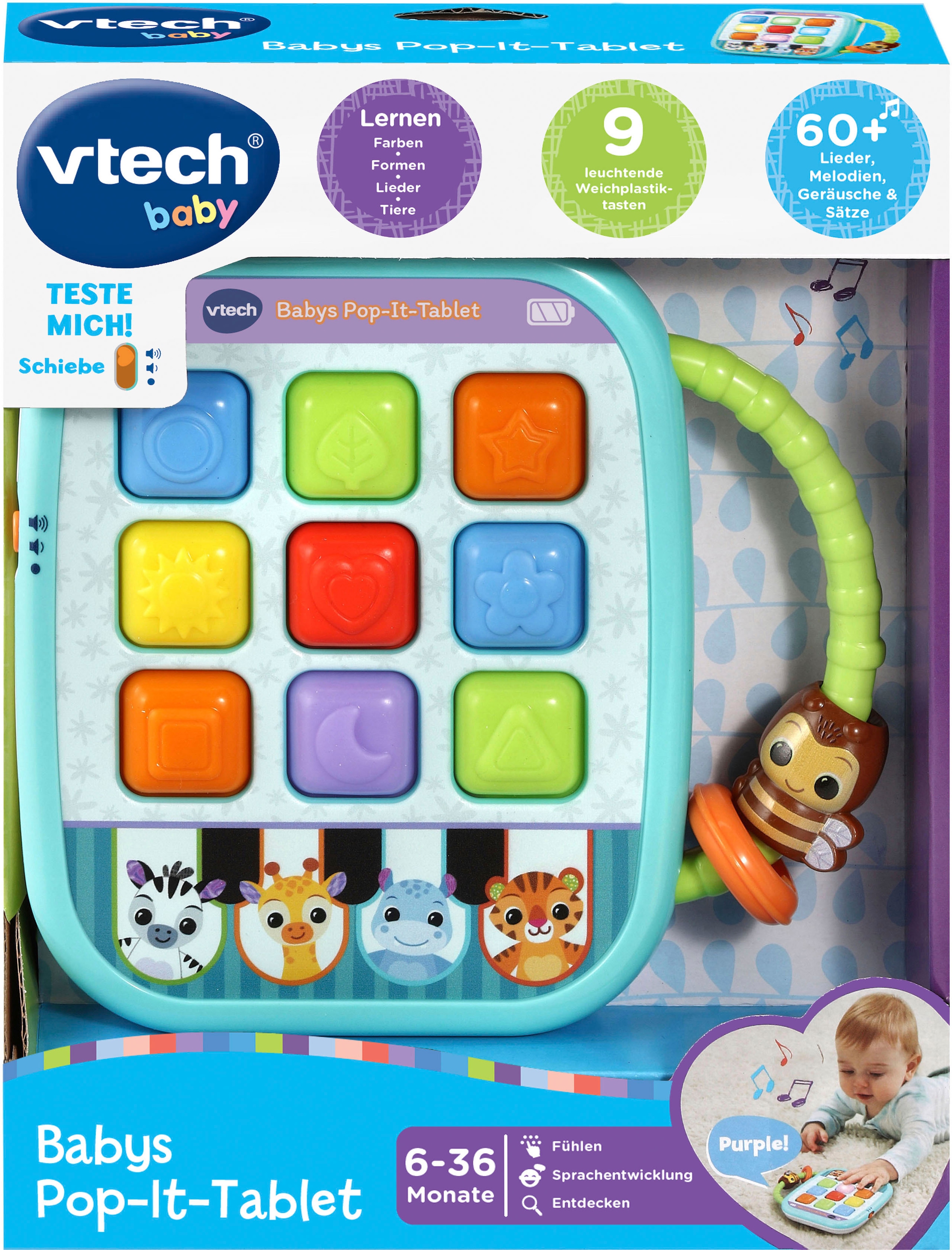 Vtech® Lerntablet »Vtech Baby, Babys Pop-It-Tablet«, mit Leuchttasten und Sound