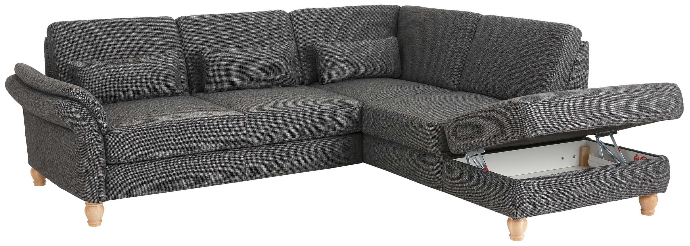 Home affaire Ecksofa »Palace L-Form«, incl. Sitztiefenverstellung, wahlweise mit Bettfunktion und Stauraum