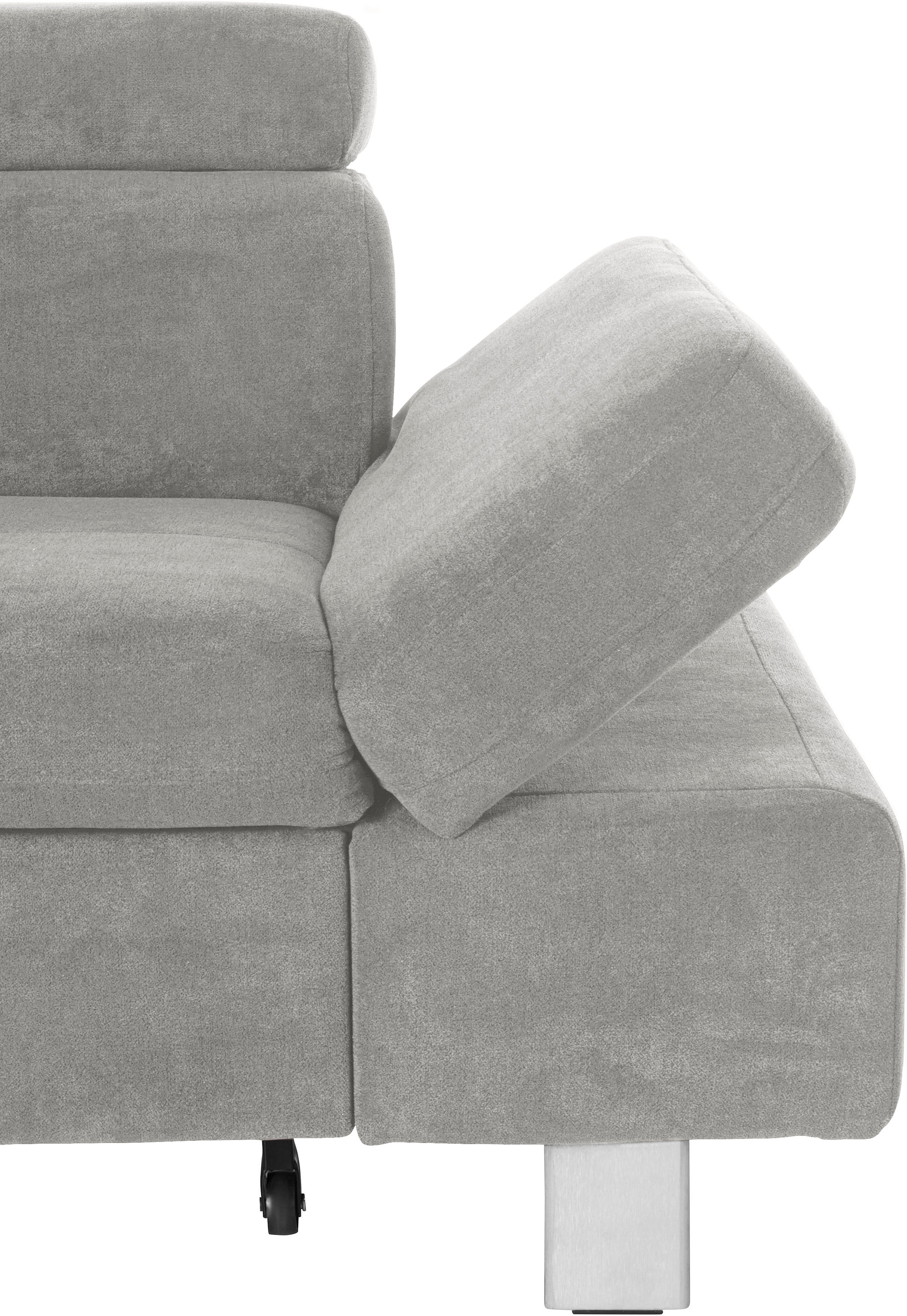 exxpo - sofa fashion Ecksofa »Fiji, L-Form«, mit Kopf- bzw. Rückenverstellung, wahlweise mit Bettfunktion
