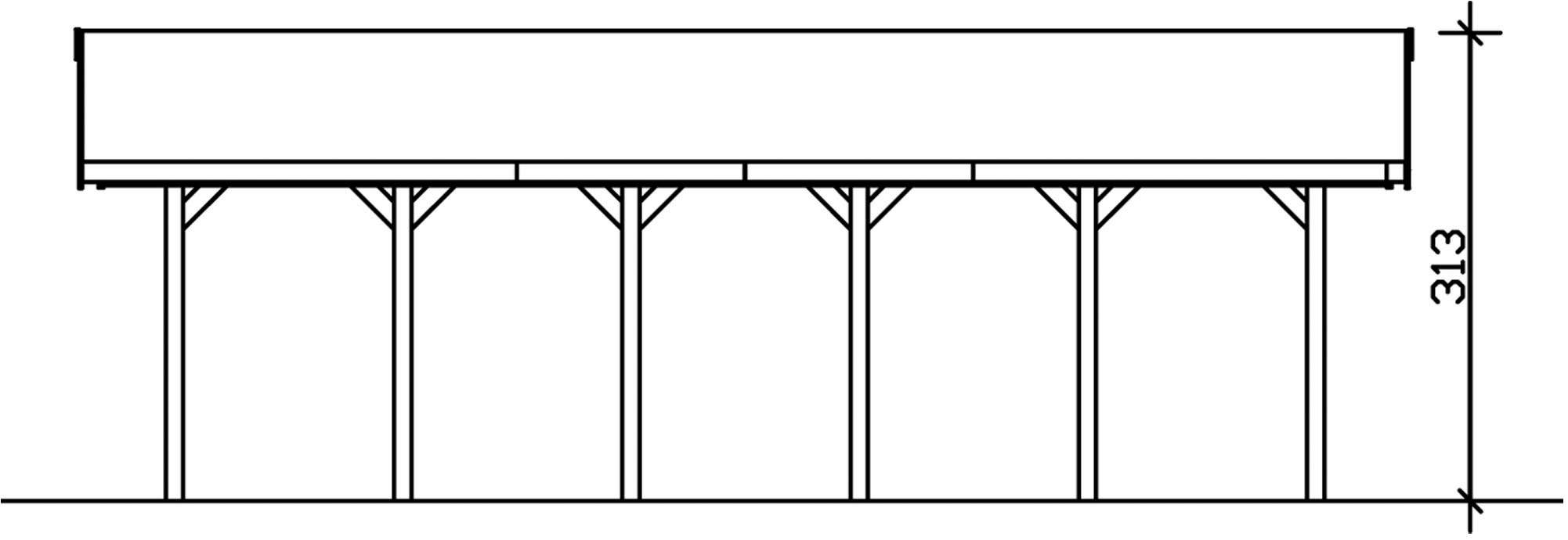 Skanholz Einzelcarport »Wallgau«, Nadelholz, 291 cm, Nussbaum, mit Dachlattung