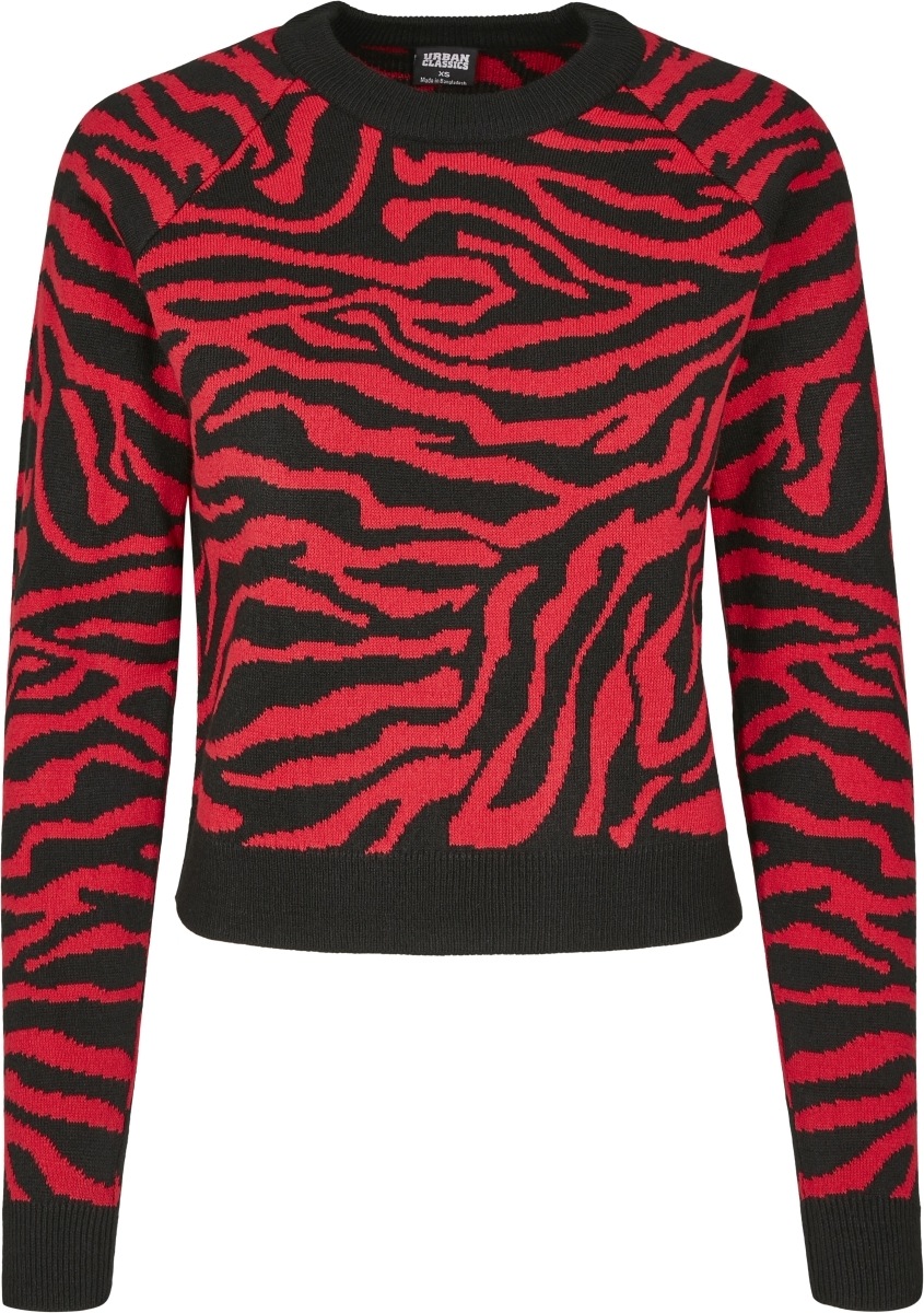 URBAN CLASSICS Sweater »Damen Ladies Short Tiger Sweater« (1 tlg.)