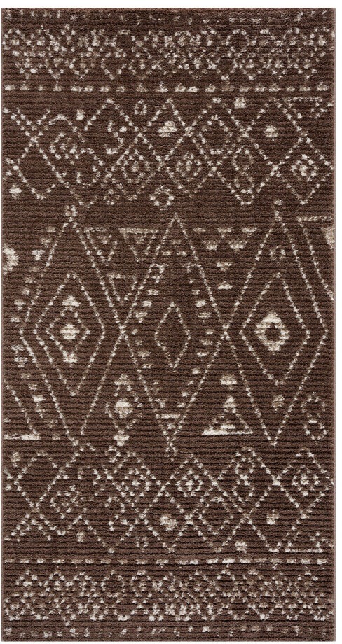 Teppich CARPET CITY "April 2292", braun, B:80cm H:10mm L:300cm, Polyester, Teppiche, Teppich, Läufer, weich durch Microfaser, Boho Ethno Look, Wohnzimmer 2