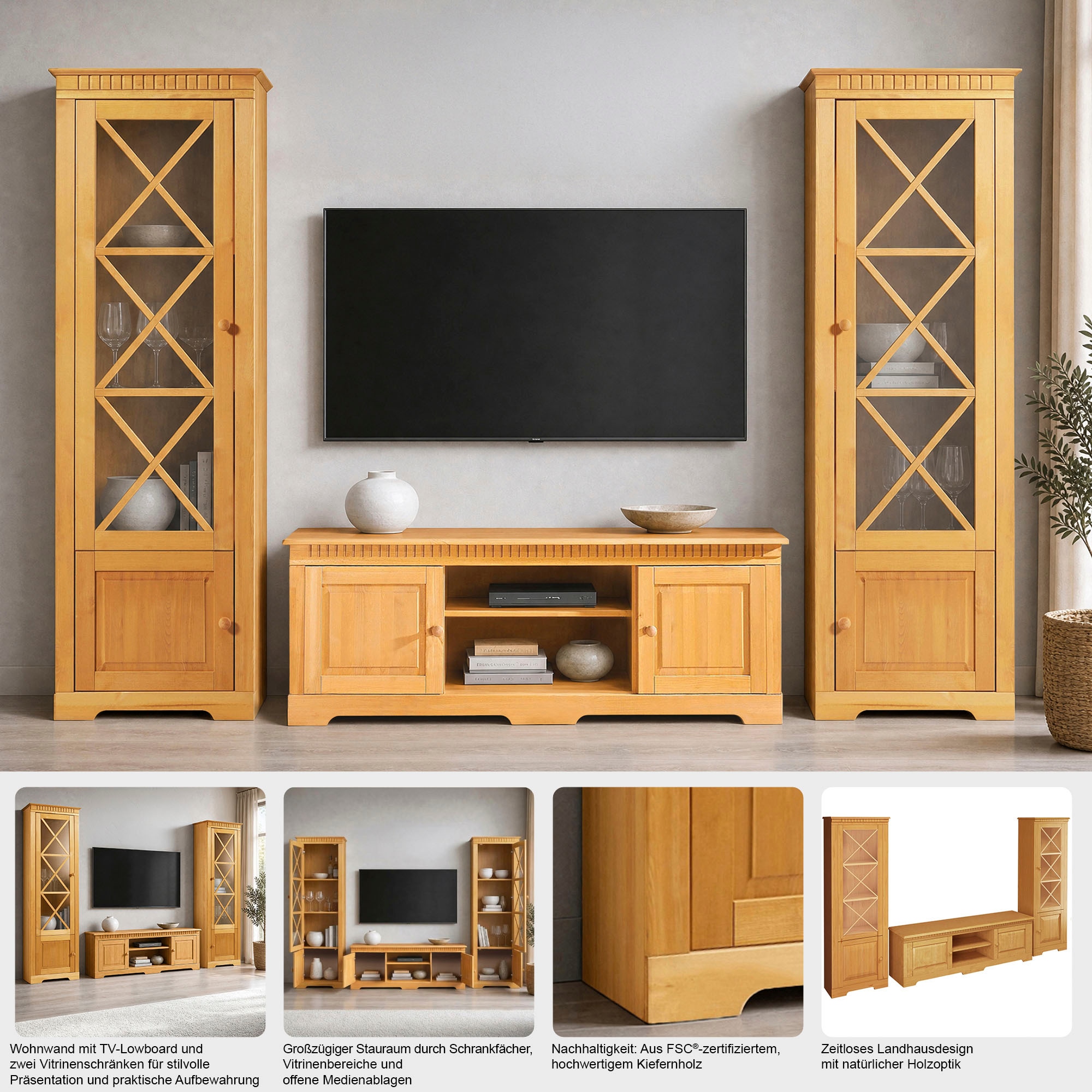 OTTO home Wohnwand »Lisa« Set, 3 Stk. tlg.
