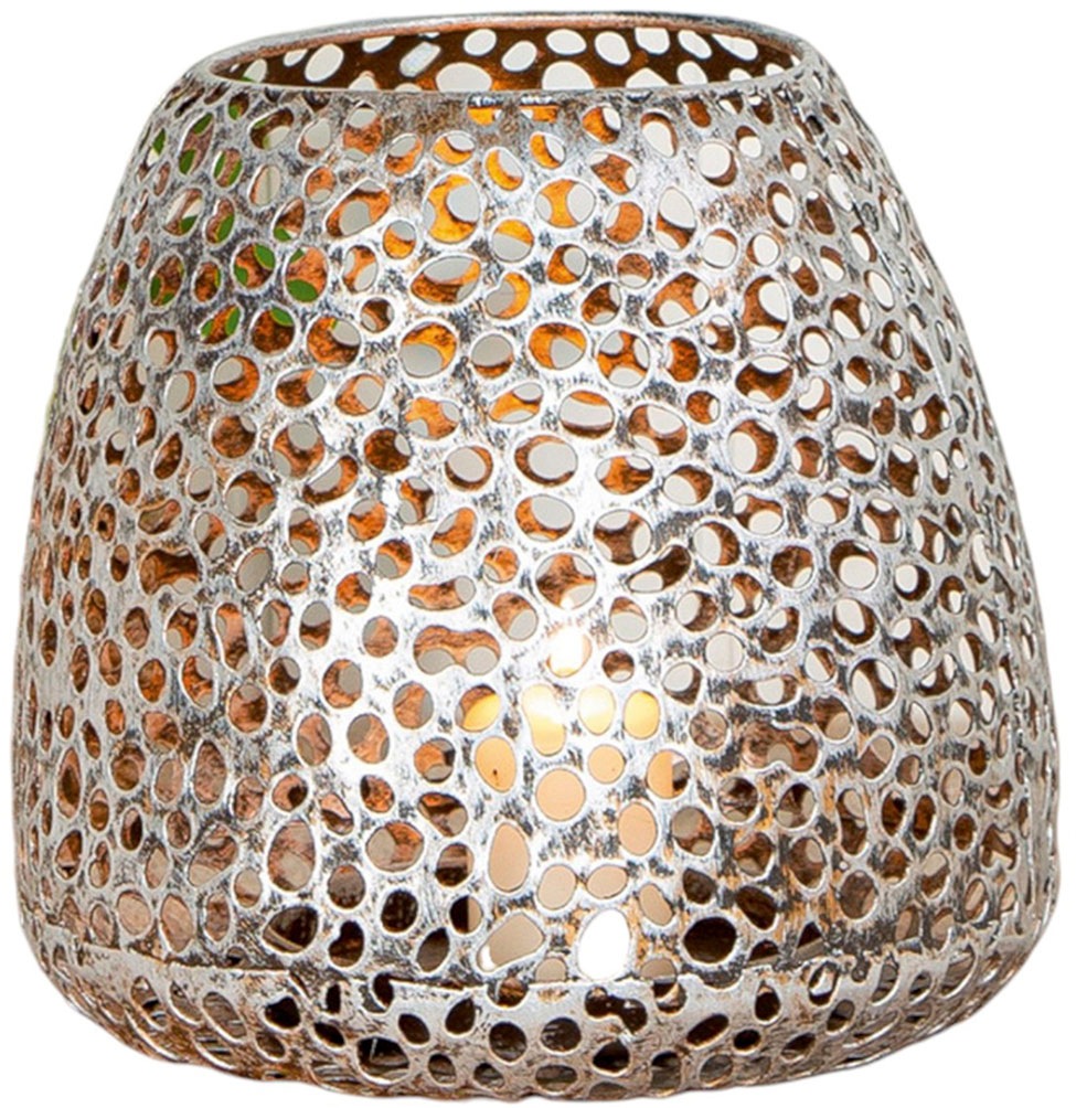 Casablanca by Gilde Windlicht "Windlicht Chico antik-silber" Für Teelicht und Stumpenkerze geeignet
