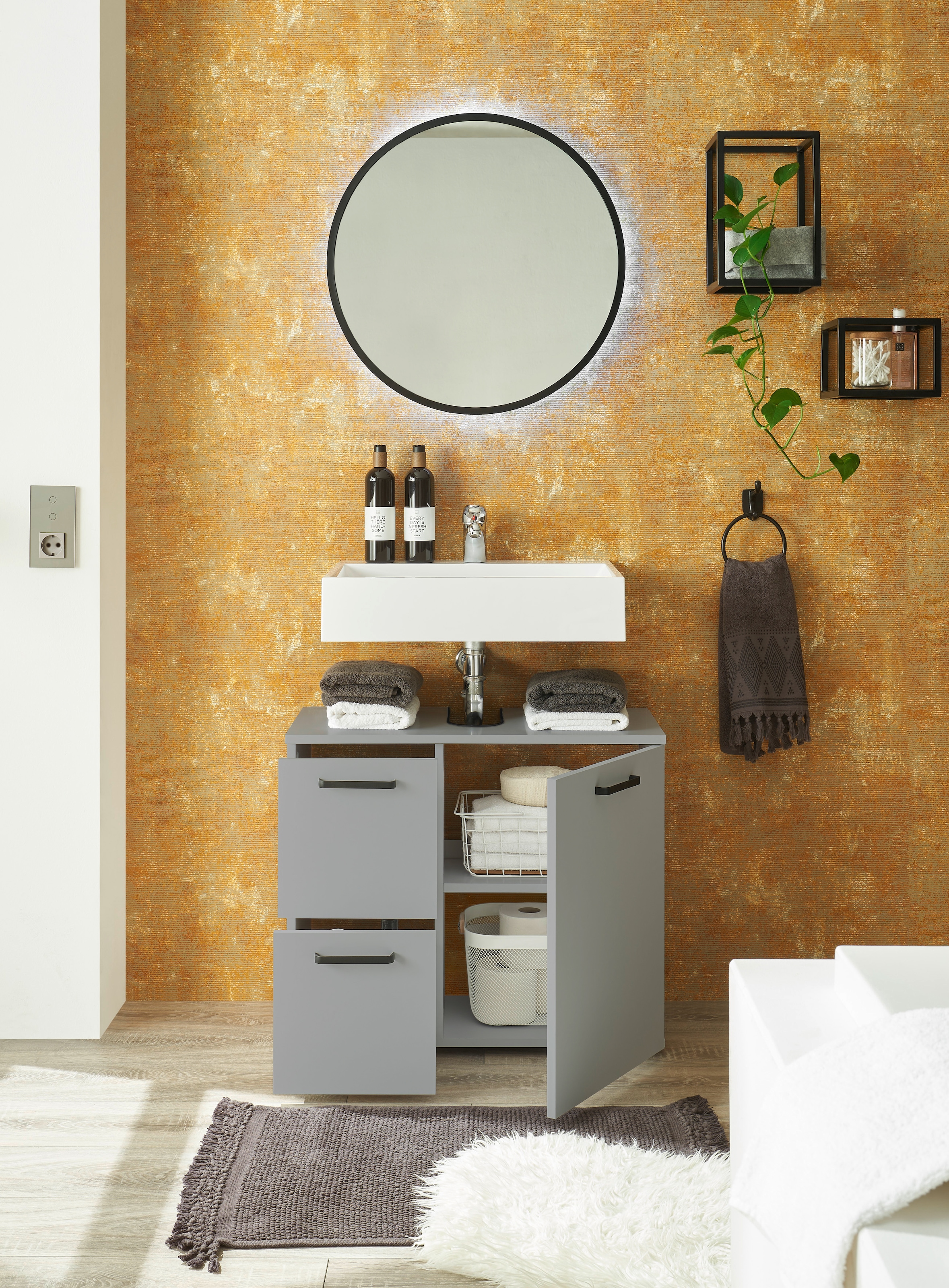BASIC by Balculina Waschbeckenunterschrank »Vanice, Badezimmerschrank B/H/T 70x60x35cm«, (1 St.), Breite 70cm, Softclose, FSC-Mix 70%,Made in Europa