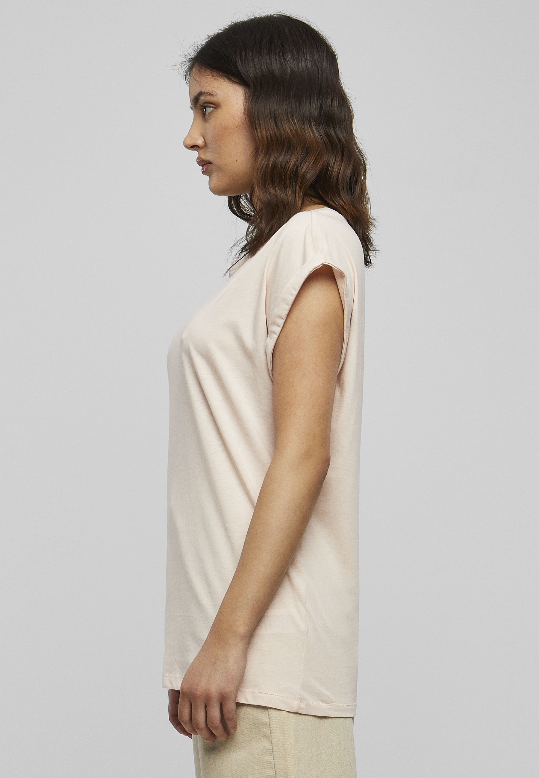 URBAN CLASSICS Kurzarmshirt »Urban Classics Damen Ladies Extended Shoulder Tee« 1 Stk.