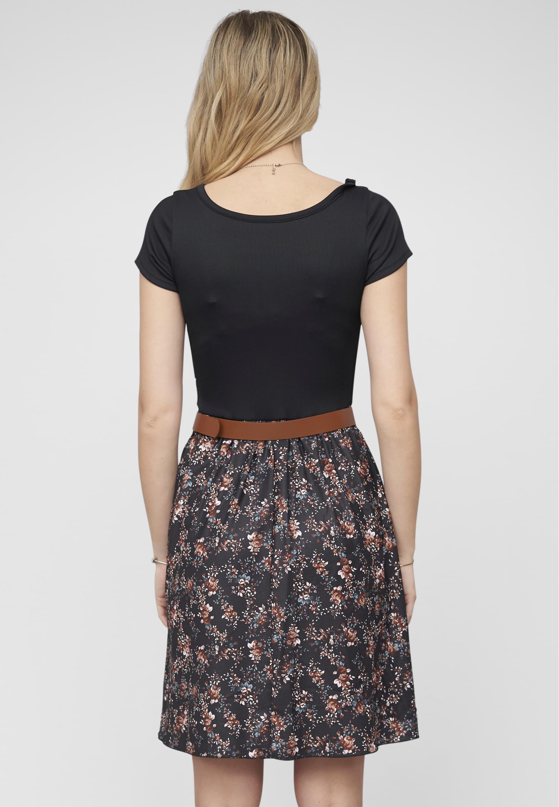 CLOUD 5IVE Shirtkleid »CLOUD 5IVE 2-Tone Dress with Ditsy Print incl. a belt« 1 Stk. tlg.