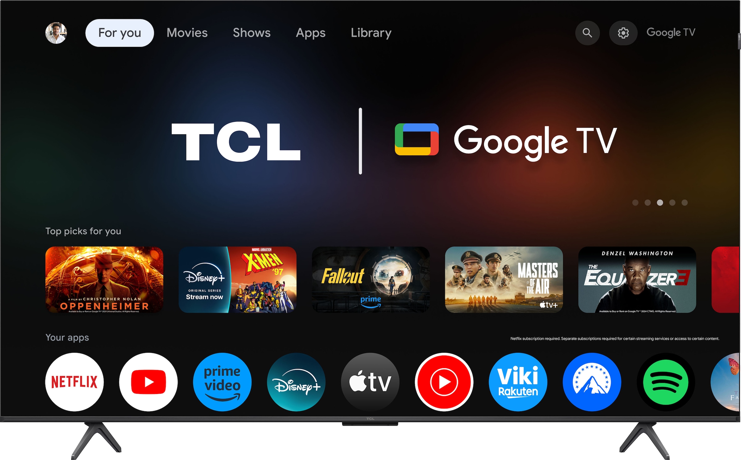 TCL QLED-Fernseher »55P81KX2«, 4K Ultra HD, Google TV-Smart-TV, 144Hz, Multi-HDR, Dolby Vision, Game Master, Smart TV, Apple TV, ONKYO