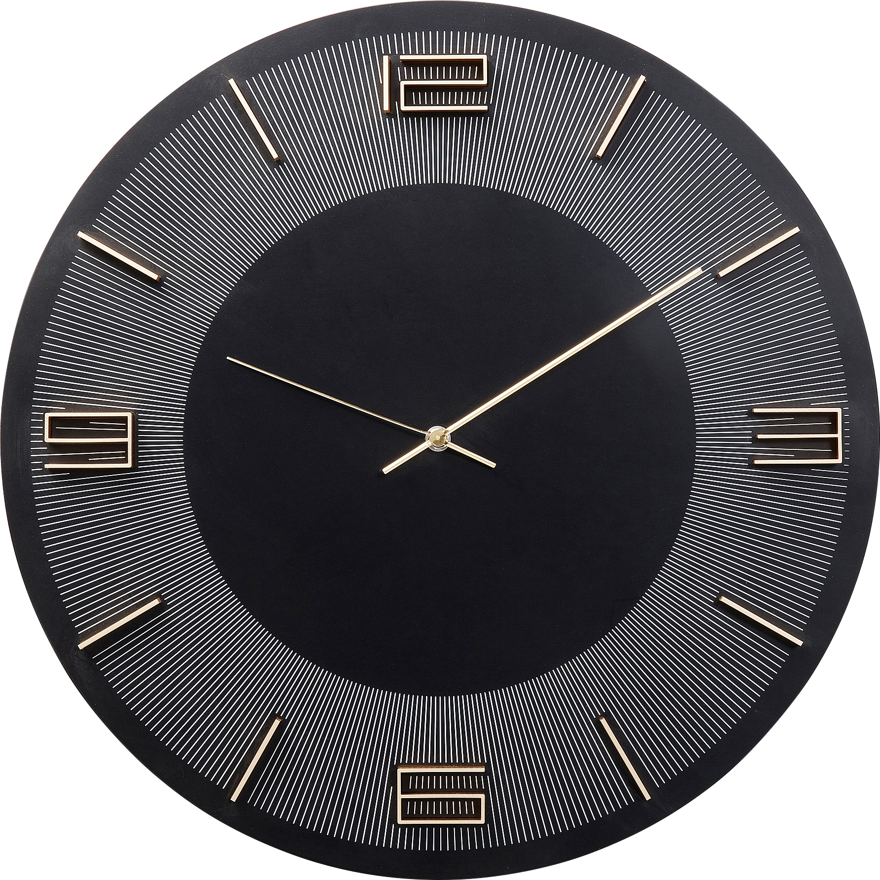 Kare Design Wanduhr "Wanduhr Leonardo Schwarz/Gold Ø49cm"